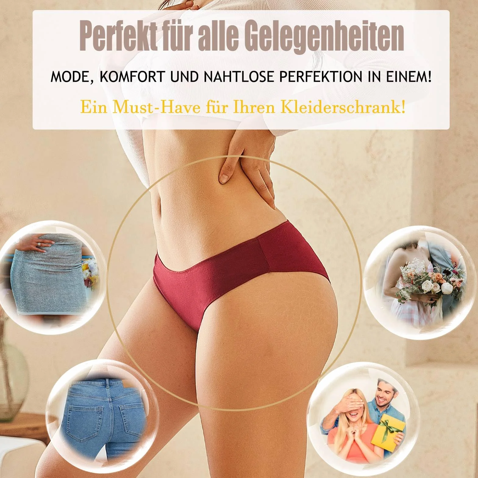 BeReady Mutande Donna Cotone Slip Donna Seducente Cotone Intimo Set Mutandine a Vita Bassa Bikini Underwear Pacco da 6