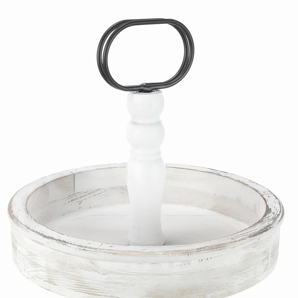 Melko Alzata per frutta a 2 ripiani, 37 x 45 cm, vintage, bianco | Per torte, dolci, frutta e finger food, veloce da montare e smontabile, per brunch, tavolo da caffè e feste