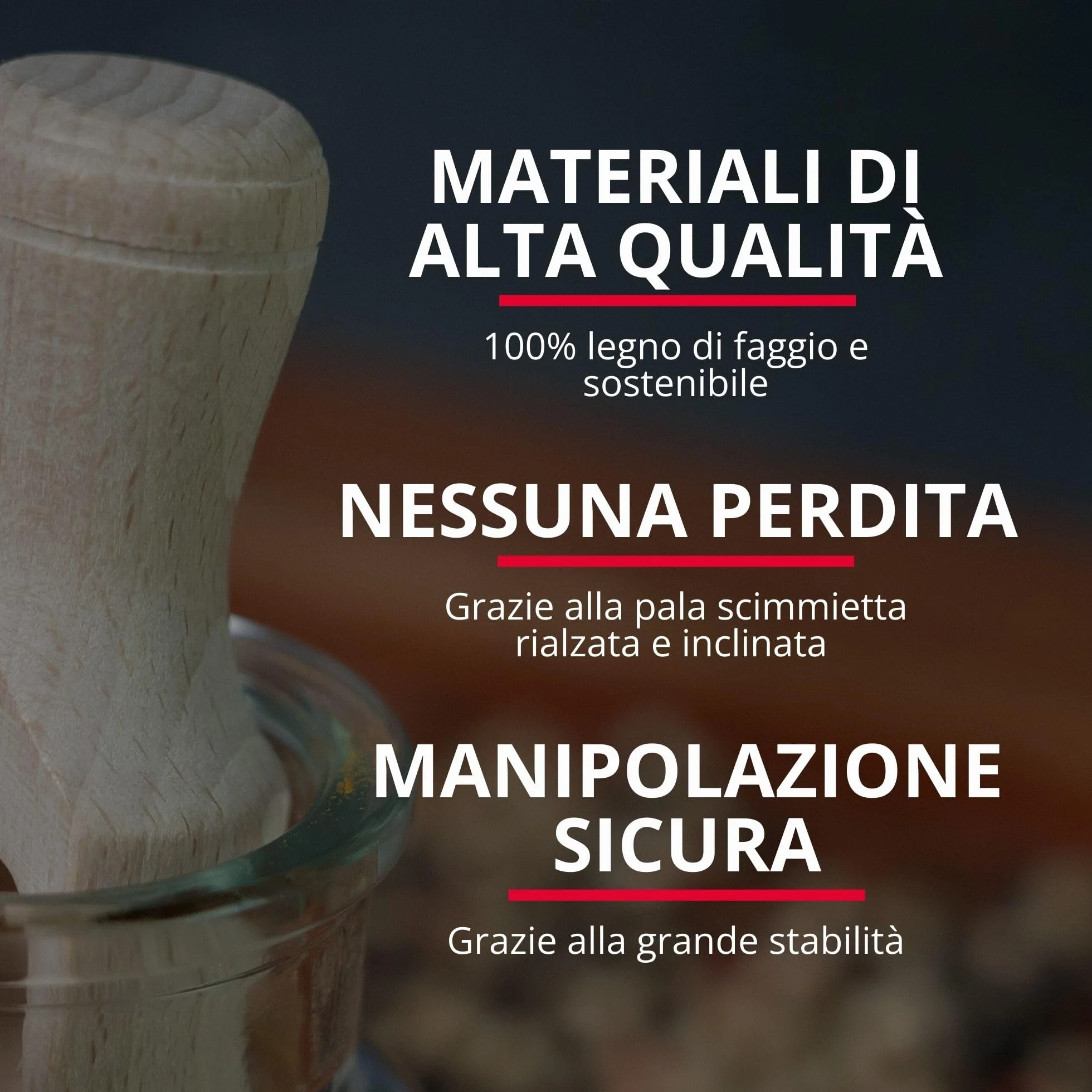 Westmark Set di 3 palette per spezie, volume di riempimento: 2 g (farina) 3 ml, in legno di faggio, mini, marrone chiaro, 91932270