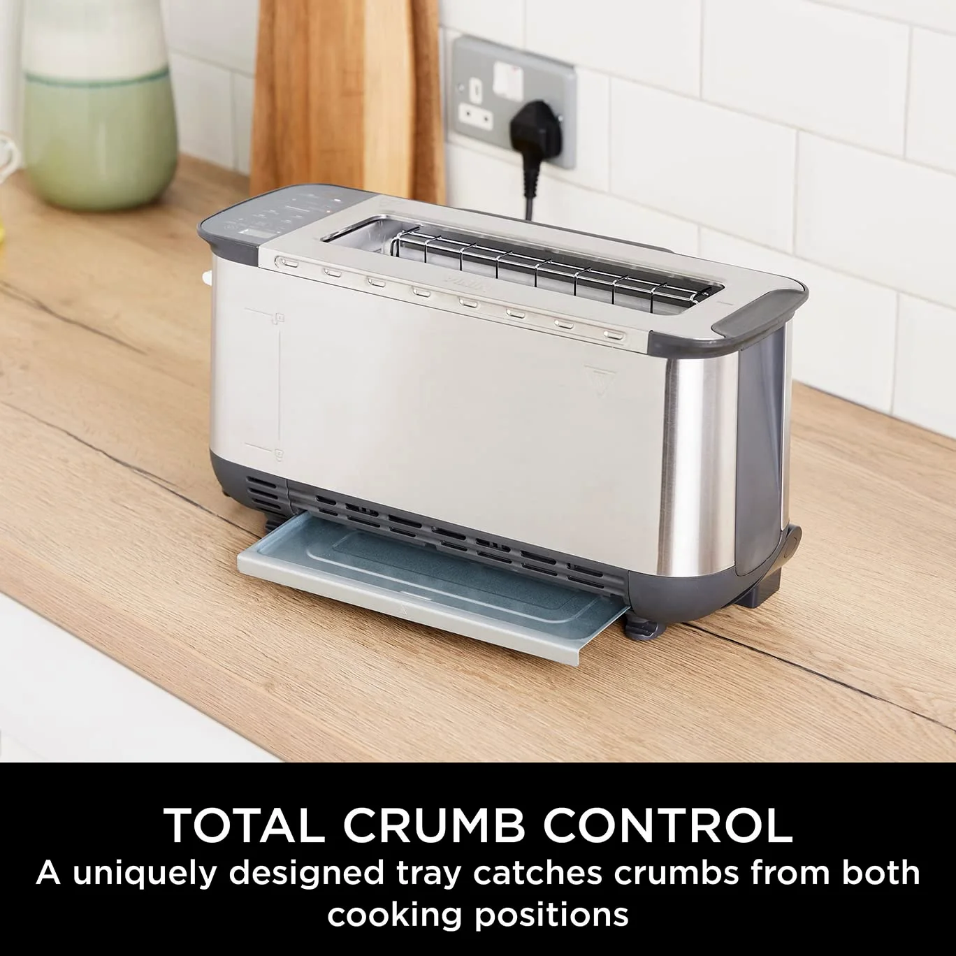 Ninja Foodi ST202UK ST202UK - Tostapane 3 in 1 con design a ribalta, 7 funzioni di cottura, 7 tonalità di toast, include pressa per panini, vassoio da forno e vassoio per briciole, in acciaio inox