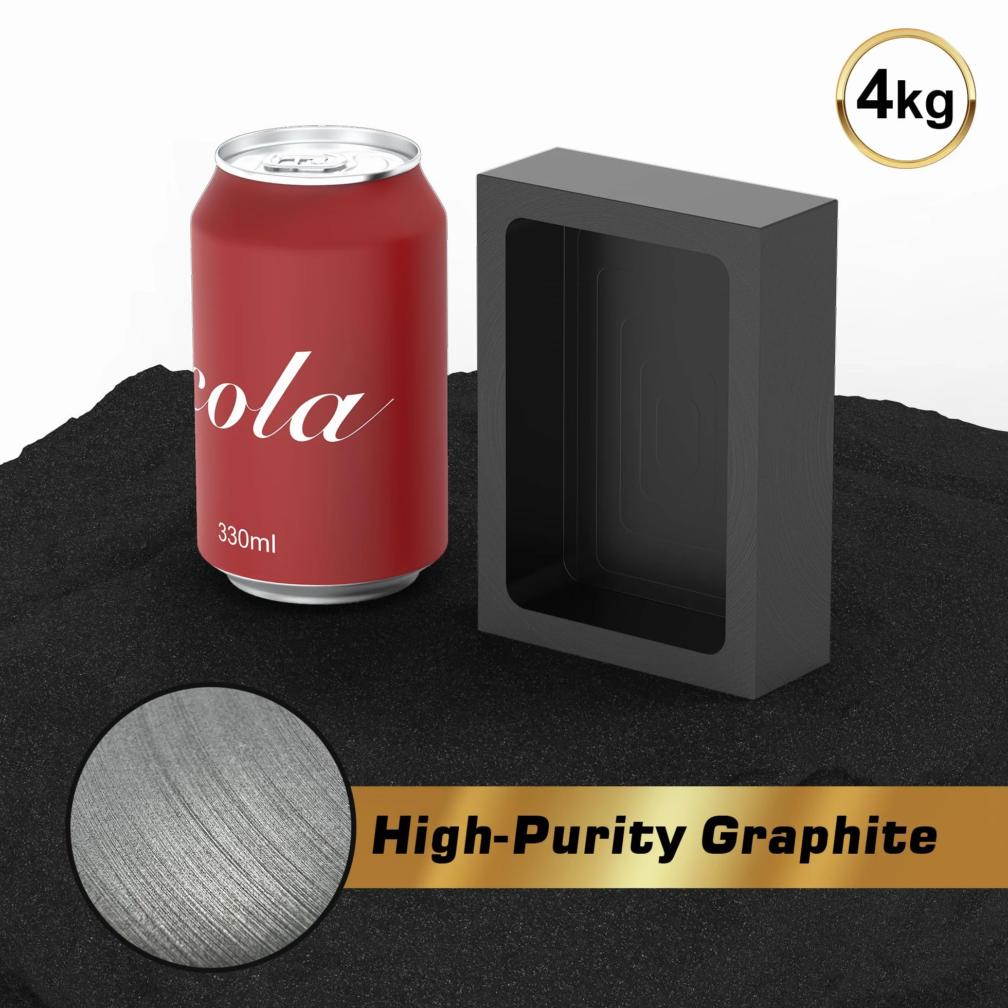 Stampo in grafite premium 4 kg per fusione metalli - Materiale alta purezza per oro argento alluminio rame ottone - Resistente calore 1800℃