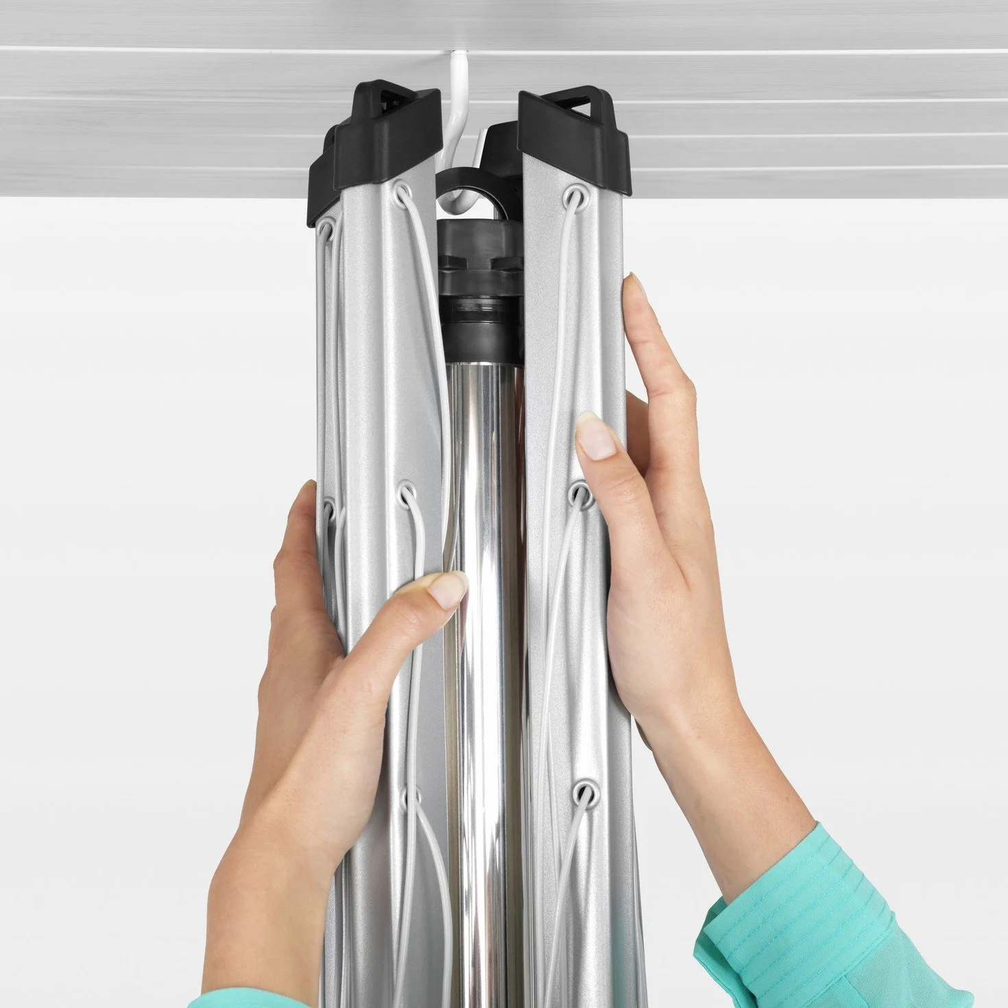 Brabantian Stendibiancheria a Ombrello Lift-O-Matic 50m Regolabile 129-187 cm 45mm Metallic Grey