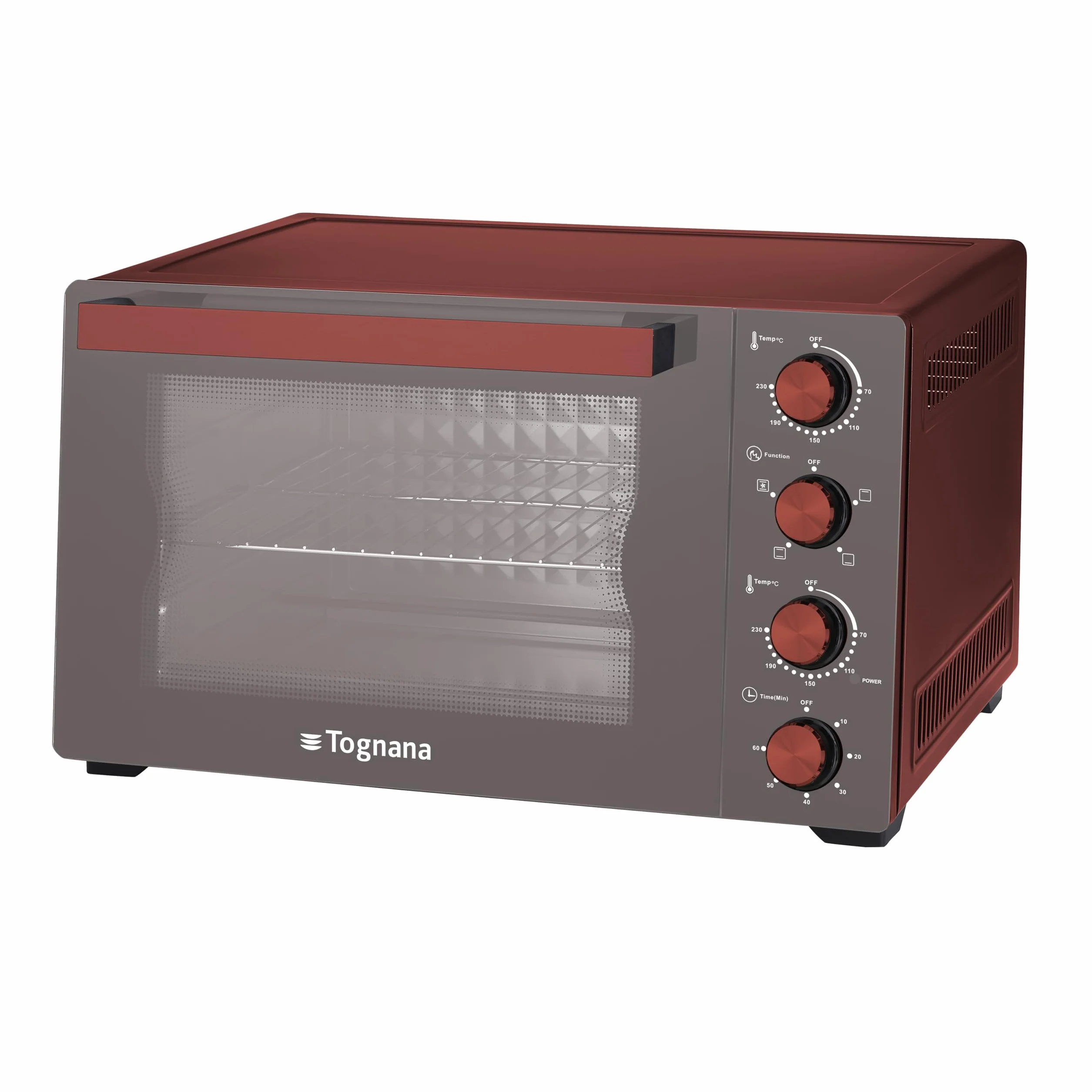 Tognana Iridea, Forno Elettrico 35 L, alluminio e vetro, rosso