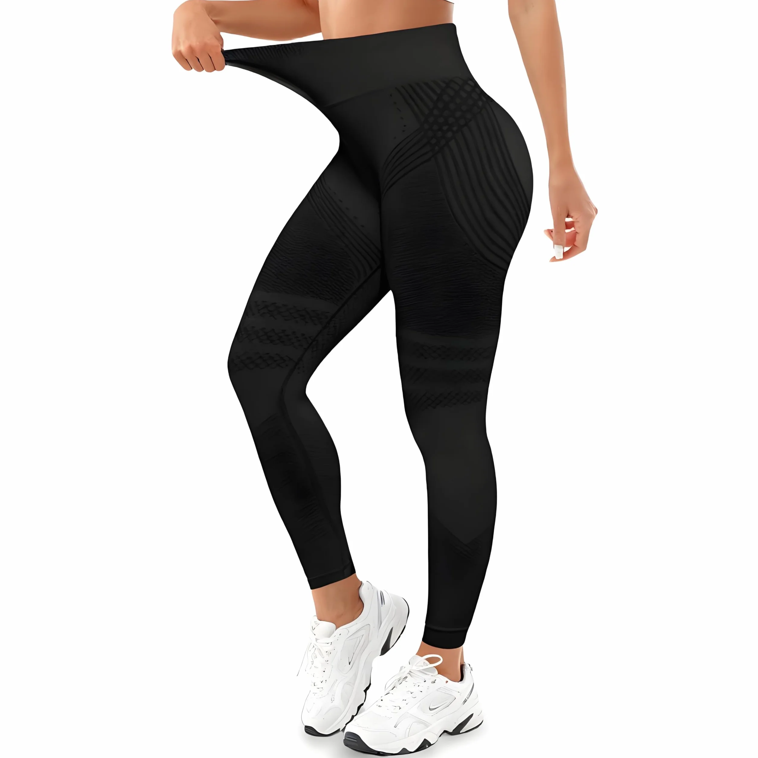 Leggins Anticellulite Donna Compressione Push Up Vita Alta Opachi Yoga Fitness