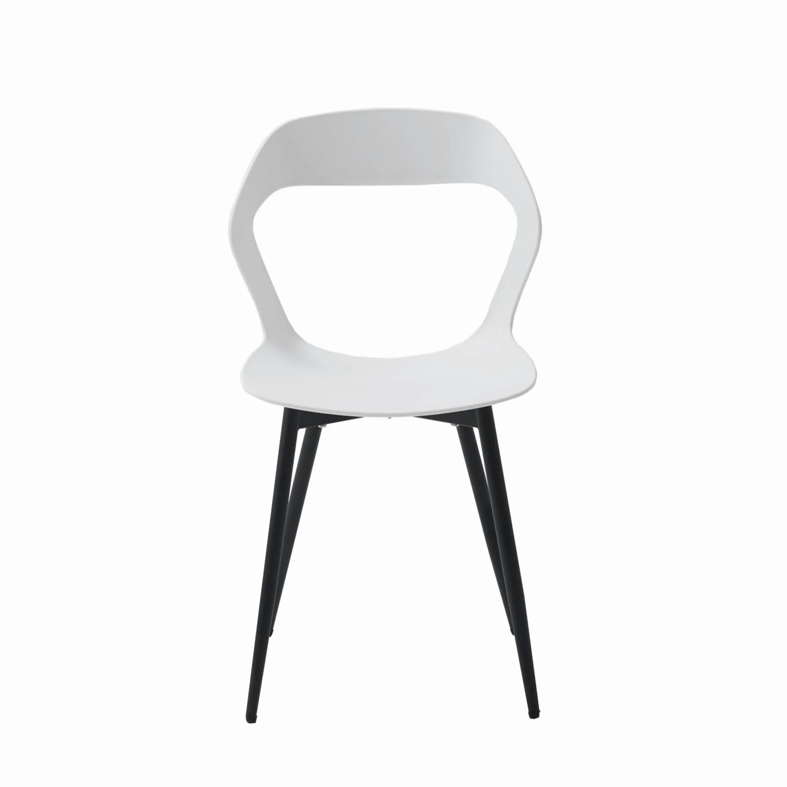 Set di 6 Sedie da Pranzo Moderno, Sedie da Cucina, con Gambe in Metallo Sedia e Grande Design Dello Schienale Cavo, Adatto Per Soggiorno e Sala da Pranzo - Bianco + Nero
