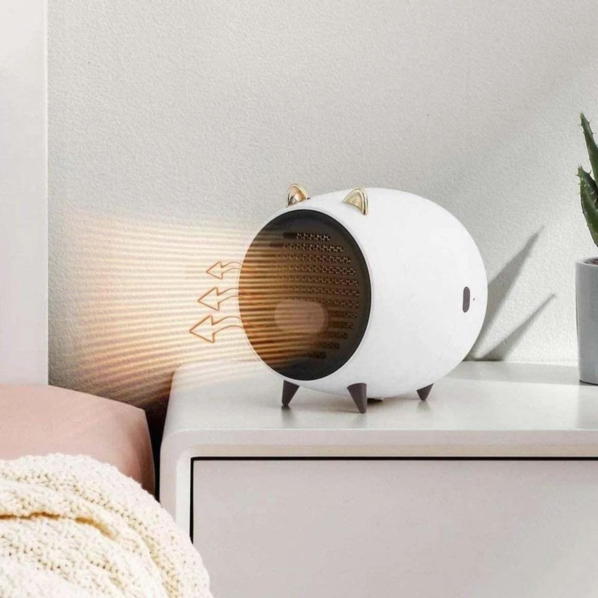Stufetta Riscaldatore elettrico adorabile Riscaldatore a ventola per animali a forma di maialino Riscaldatore a ventola elettrico portatile mini silenzioso per Ventola riscaldante portatile