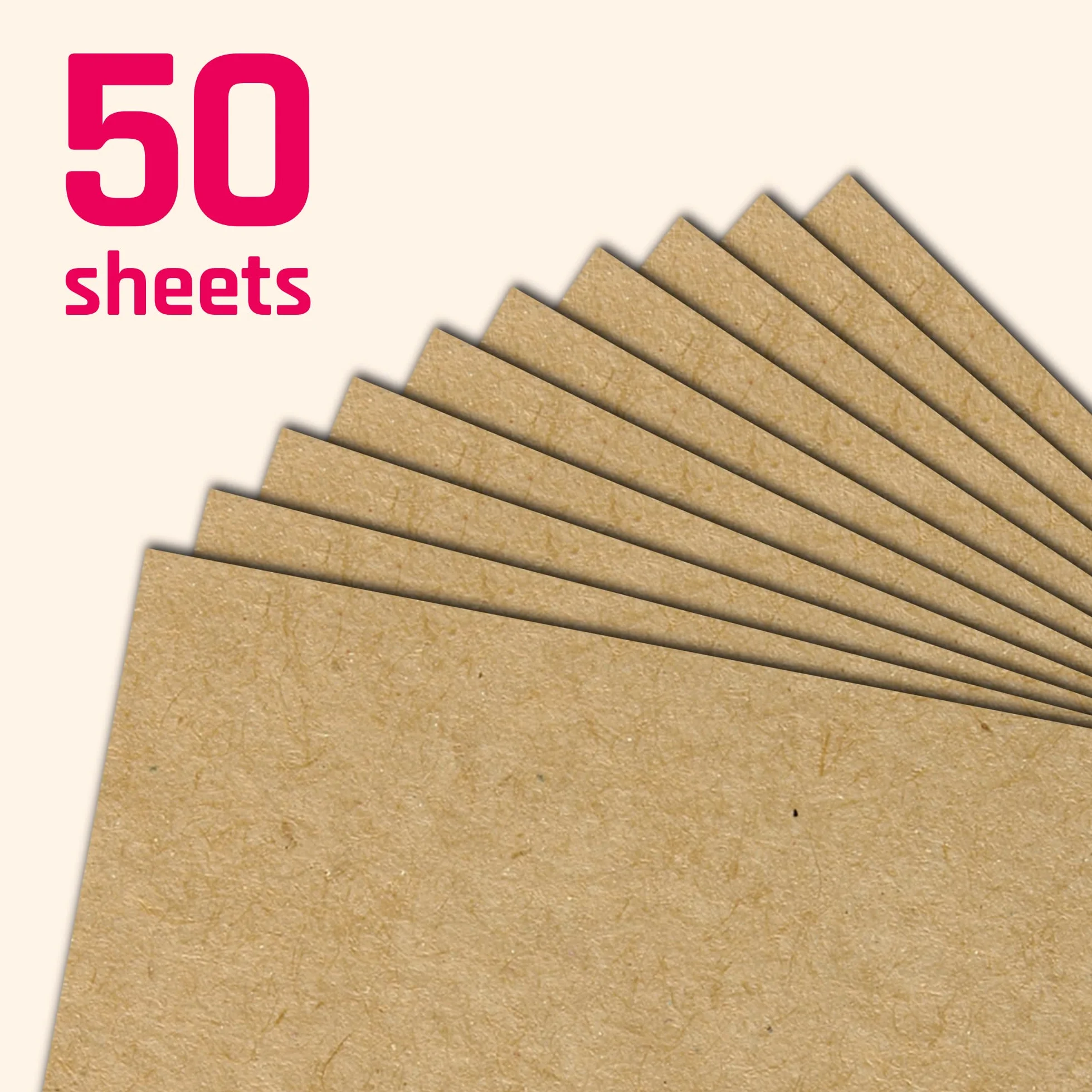 50 fogli, Carta Kraft Marrone Cartone A4, 200 g/m²