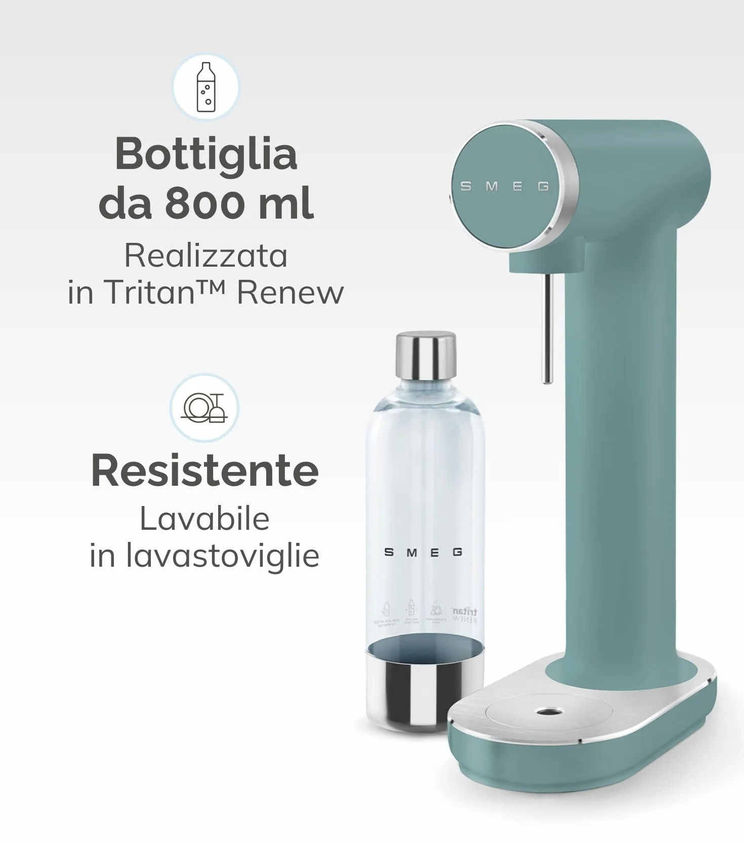 Smeg SKC01WHM Soda Maker 800 ml bianco opaco
