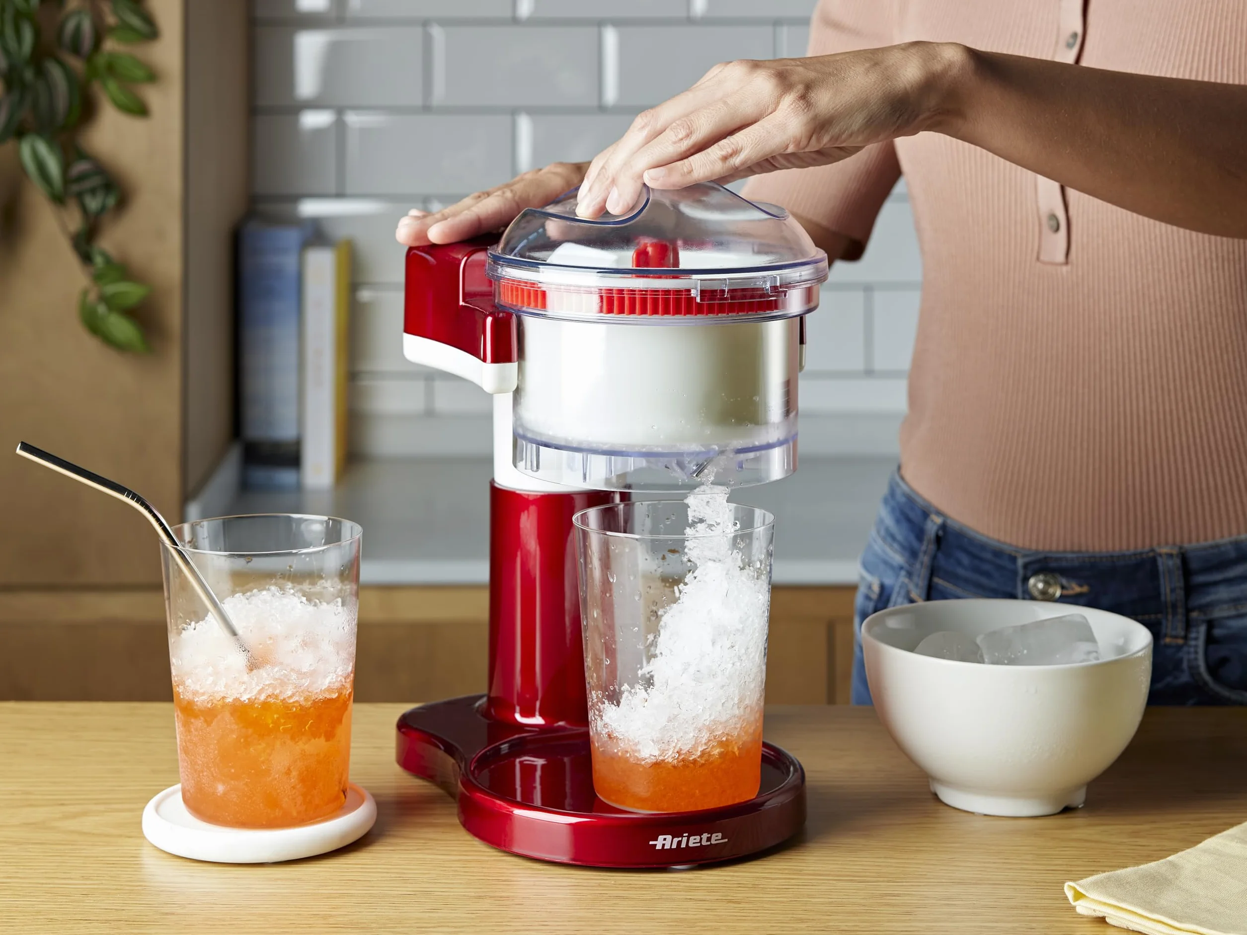 Ariete 78 Sweet Granita Macchina per Granita, Lama Acciaio Inox, Funzione Tritaghiaccio, 30 W, 23x15.5x18.5 cm, Rosso