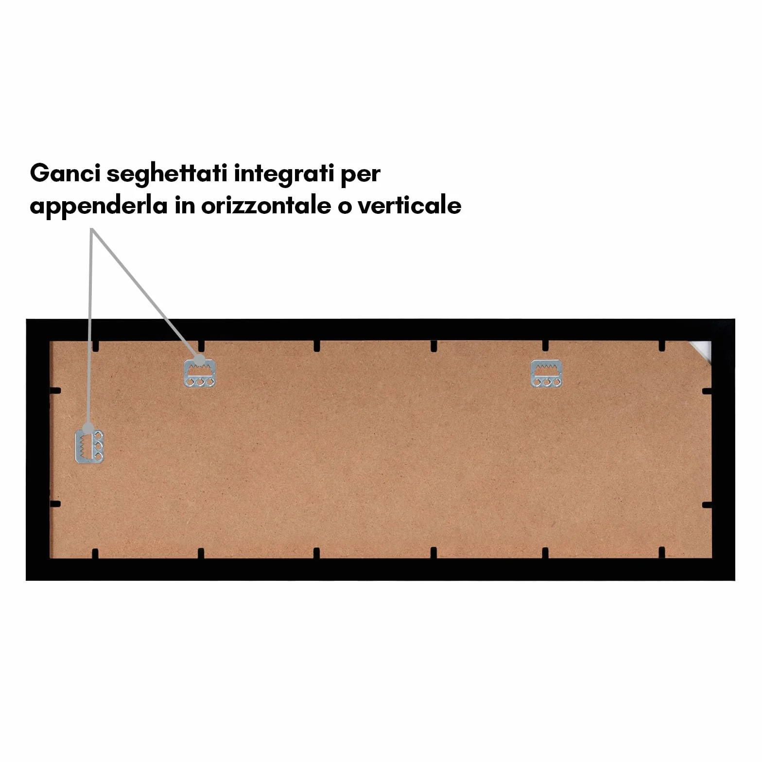 Americanflat Cornice 10x15 cm Nero Portafoto da Parete Multiplo 20x61 cm Passepartout 5 Foto Vetro Infrangibile