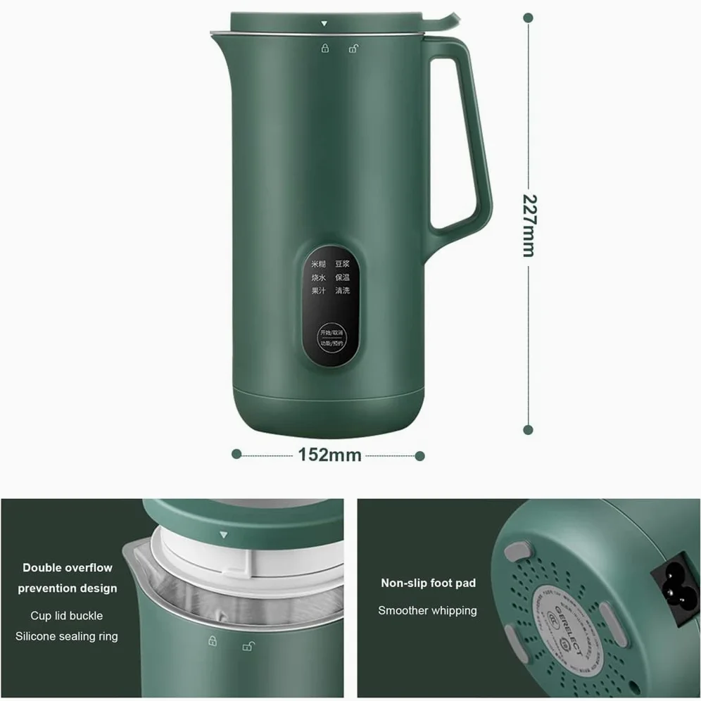 Frullatore Portatile Multifunzione, Facile da Pulire, Soia Matrice Macchina Maker Maker, Verde