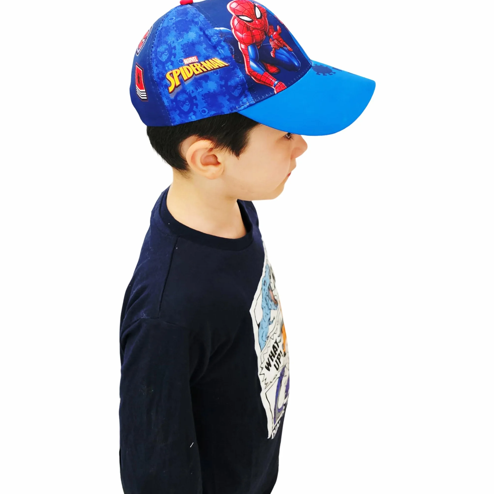ILS I LOVE SHOPPING Czapka z Daszkiem Chłopięca Baseball Regulowana Niebieska Pająk