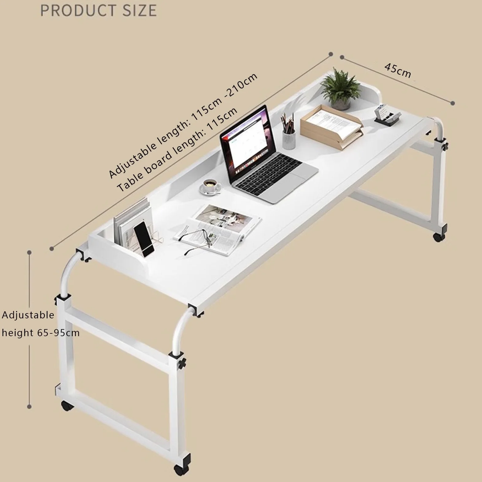 Tavolo Servitore Con Ruote,In Piedi Vassoio Per Alimenti Scrivania Tavolo Medico Alimenti Scrivania Tavolo Medico Con Rotelle Per Scrivania Per Computer Regolabile In Altezza Tavolo Letto(Color:wood)