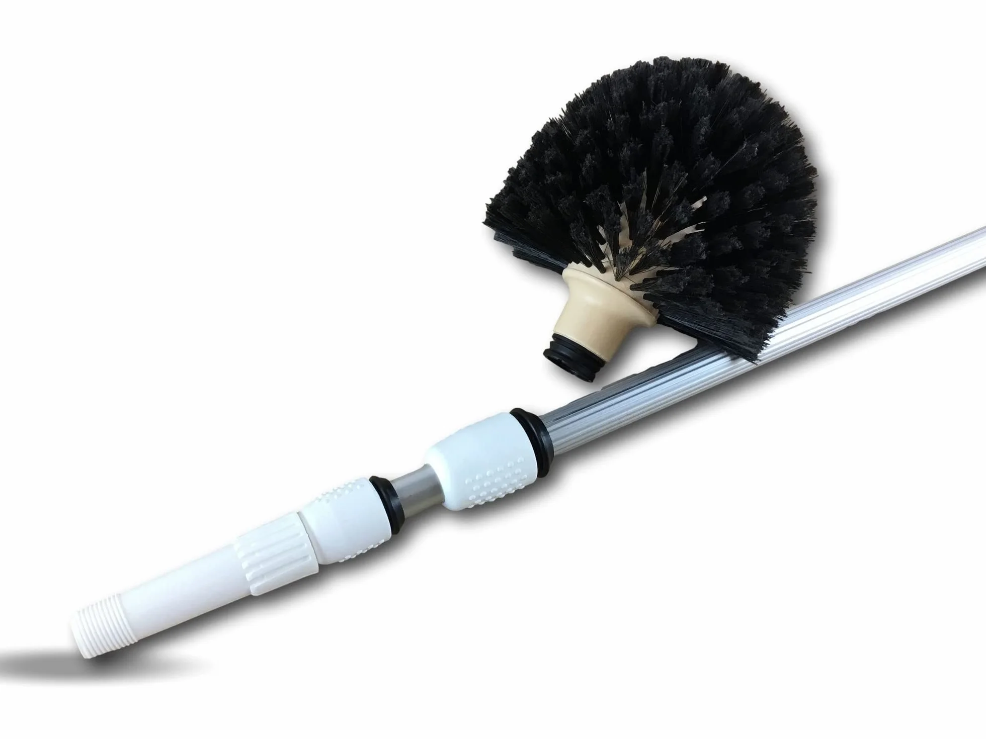 Kibros Scopa con spazzola rotonda 3,80 m Manico telescopico alluminio Ø 180 mm Testa professionale