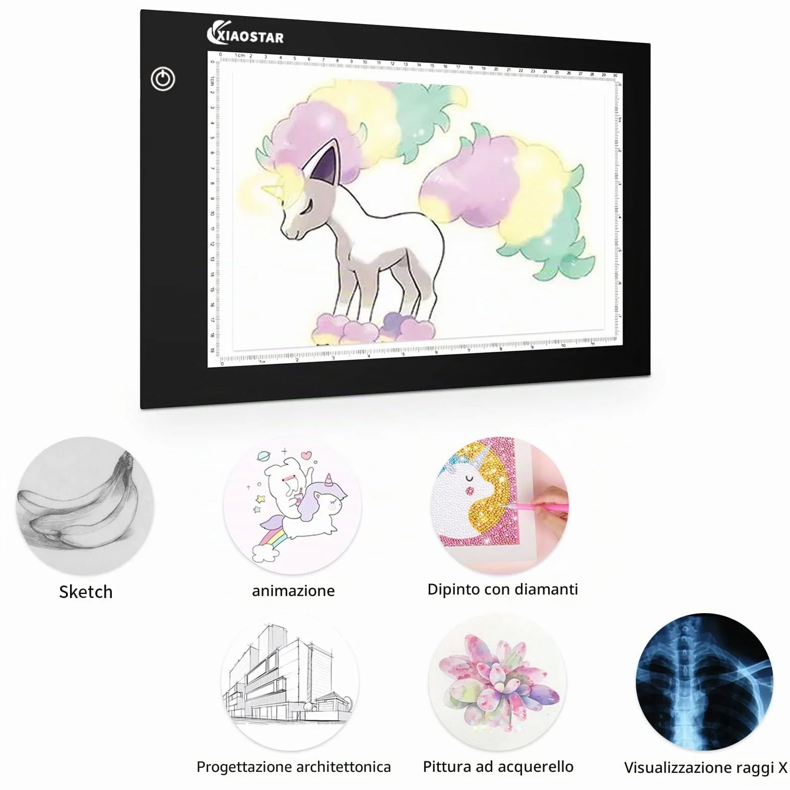 XIAOSTAR A4 LED Tavoletta Luminosa Copia Board Light Box Disegno Pad Tavolo Tracciante Cavo Type-C Luminosità Regolabile