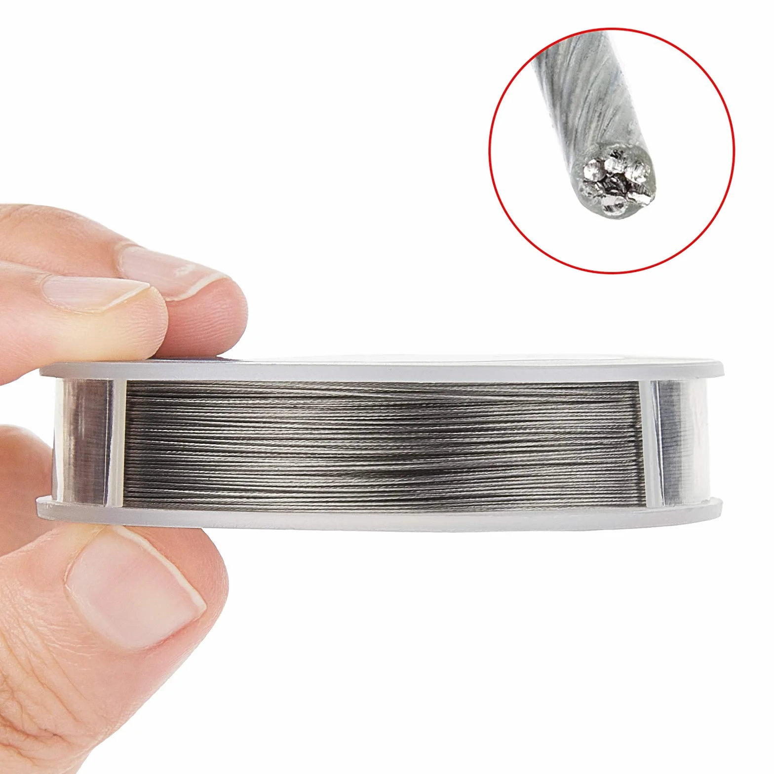 BENECREAT Filo di Perline in Acciaio Inossidabile 100m 0.3mm per Bracciali e Collane
