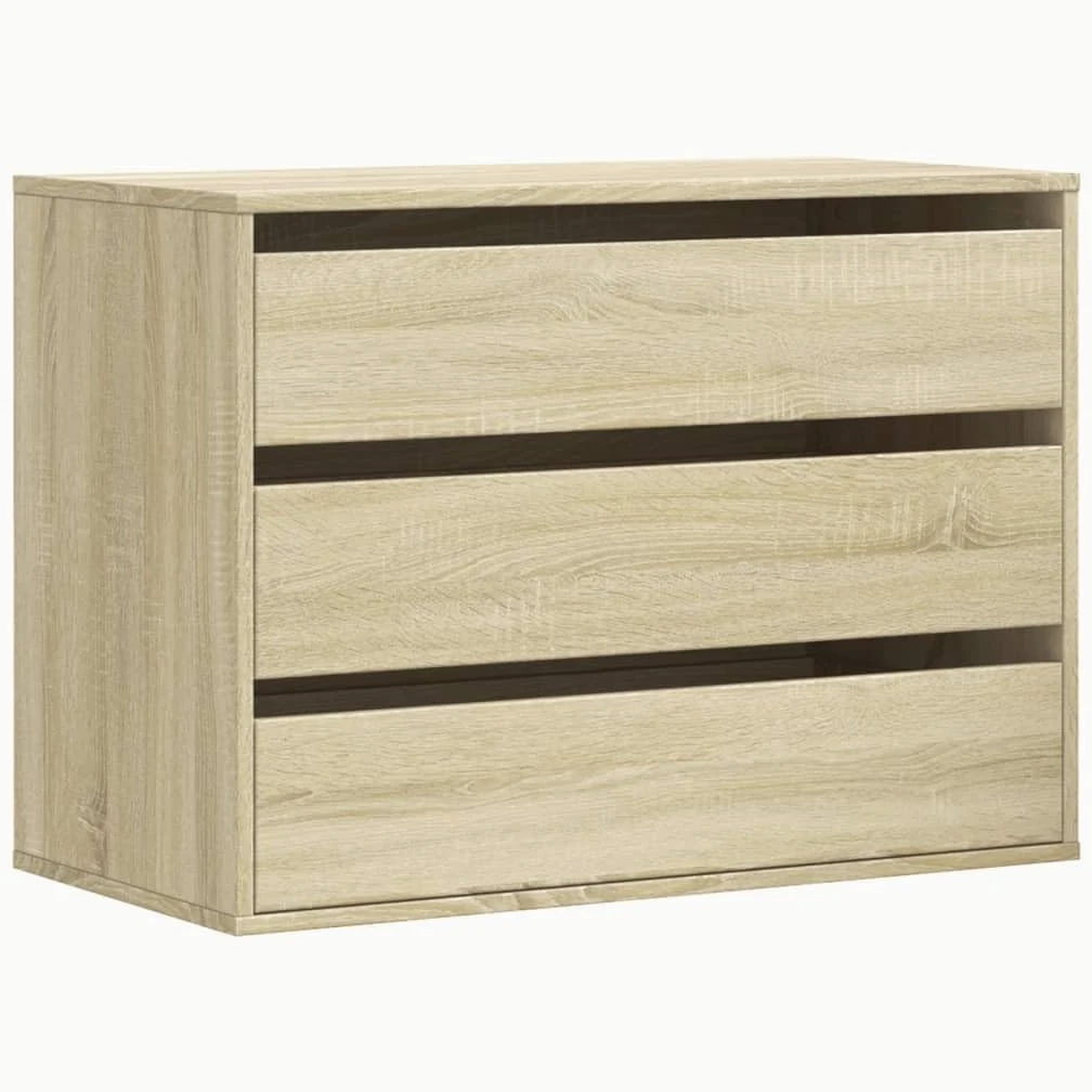vidaXL Cassettiera Angolare Rovere Sonoma 80x41x58cm Legno Multistrato, Mobile con cassetti, armadietto con cassetti, portaoggetti con cassetti