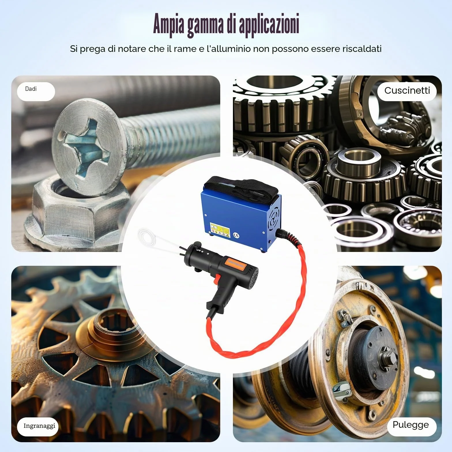 Riscaldatore a Induzione 1500W 1000°C Magnetico Senza Fiamma con 4 Bobine
