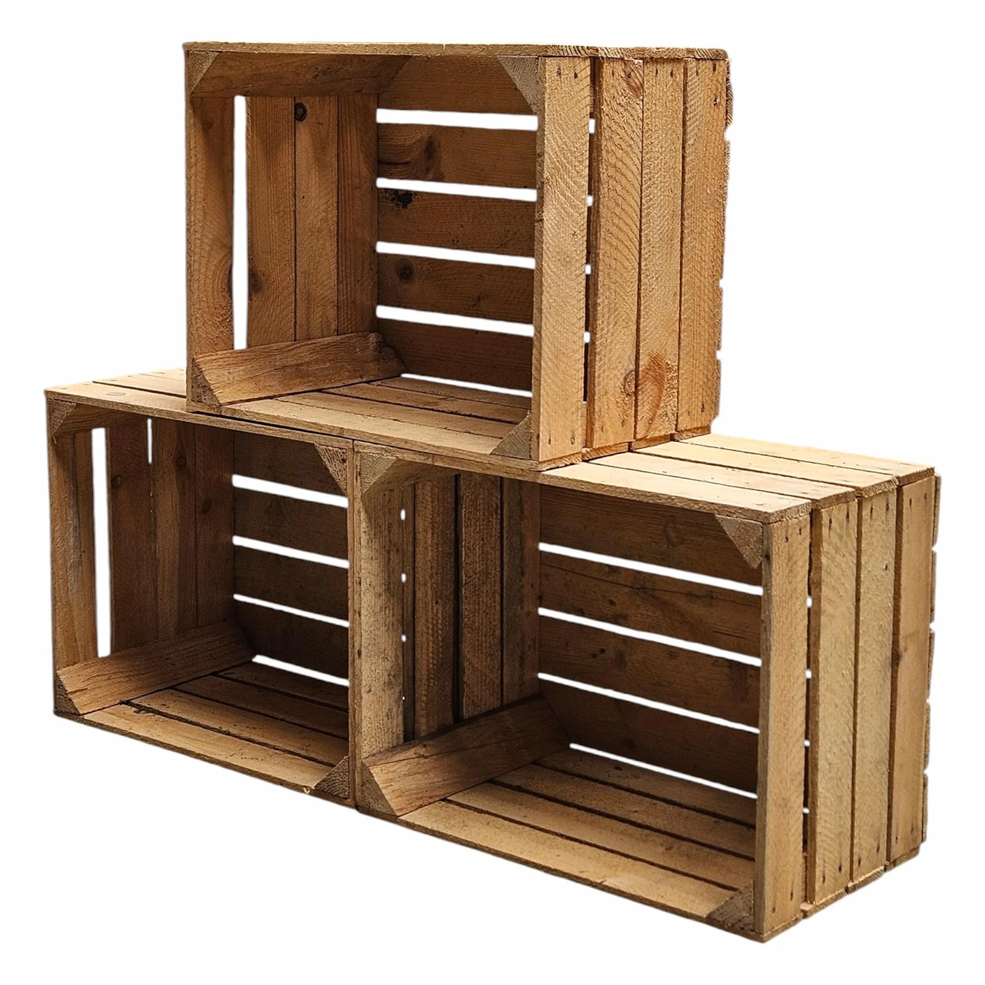 Teramico Casse di Legno Casse di Frutta Vintage 50 x 40 x 30 cm -Offerte Set-Solido e Stabile (Set di 4)