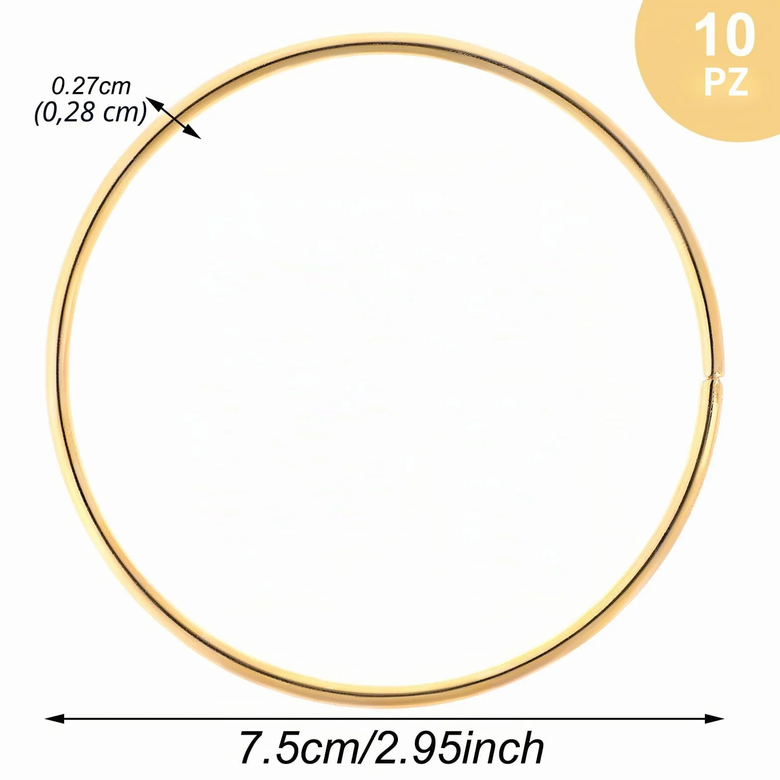 Anelli in metallo per macramè fai da te, set da 10 per decorazione artigianale