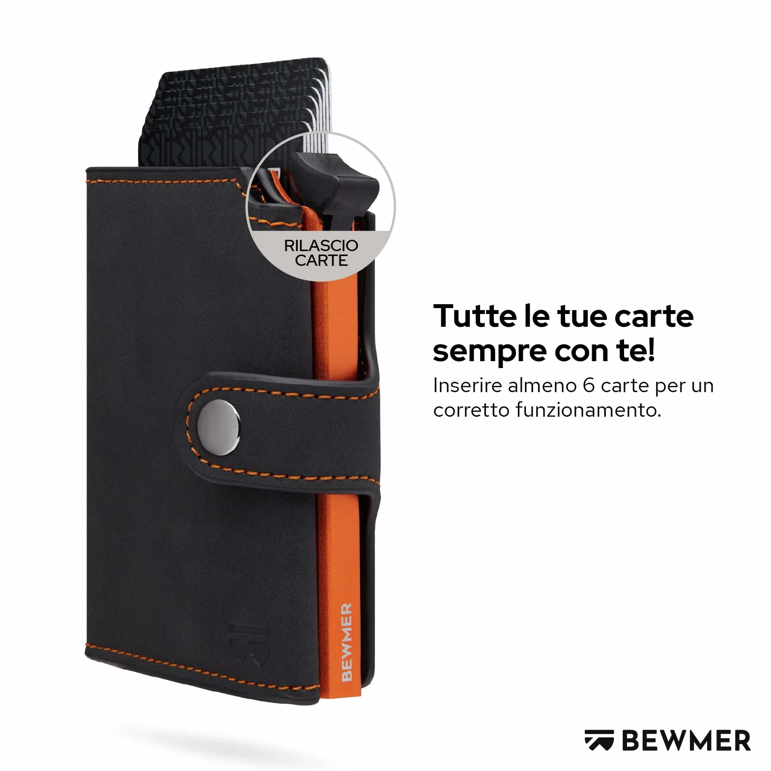 BEWMER v2 Portafoglio Uomo Slim In Similpelle Con Protezione RFID Anticlonazione Porta Carte Credito 9 Tessere Portamonete