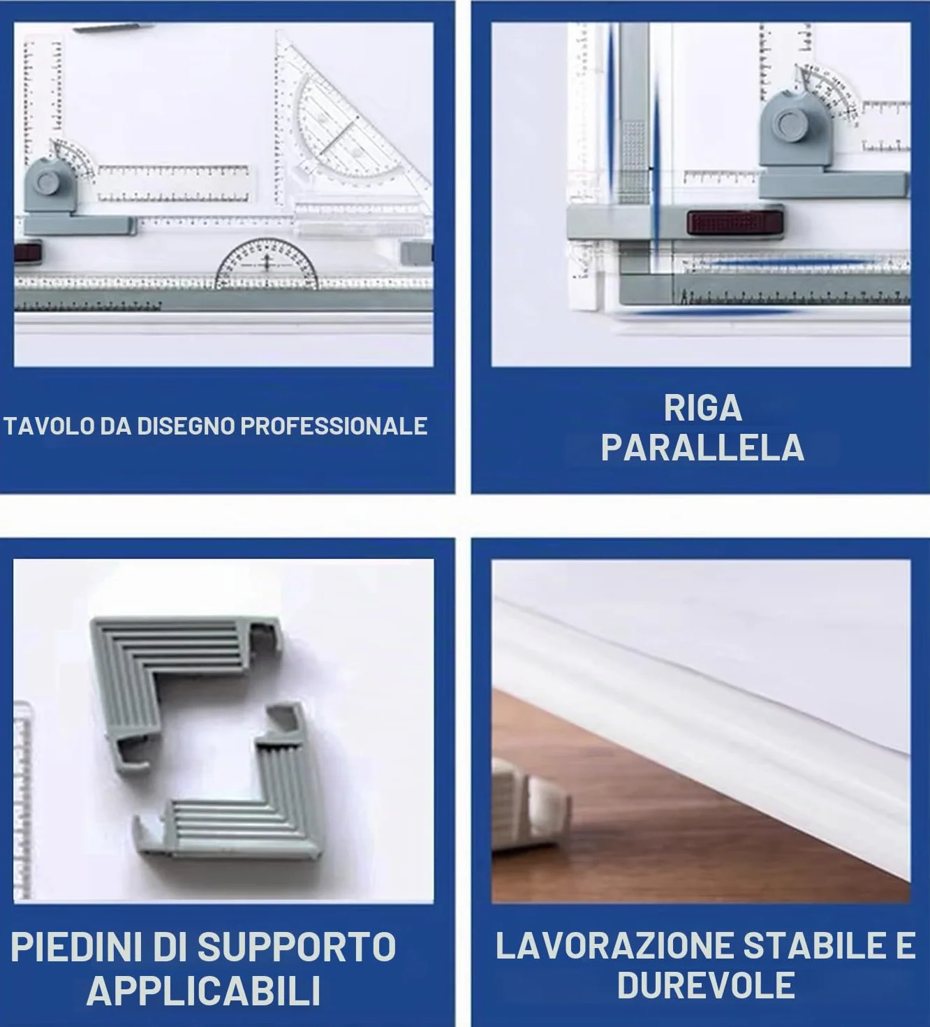 Tavola da disegno A3 professionale con righello scorrevole e squadra a T