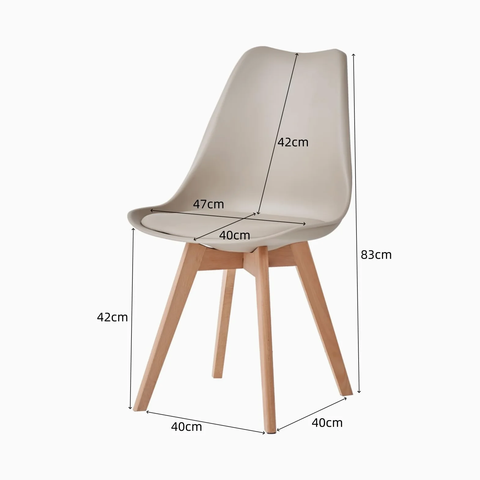 Set di 6 Sedie da Pranzo Moderne, Sedie da Cucina con Cuscini Imbottiti e Gambe in Legno di Faggio, Adatte per Camera da Letto, Soggiorno, Sala da Pranzo, Cucina - Cachi