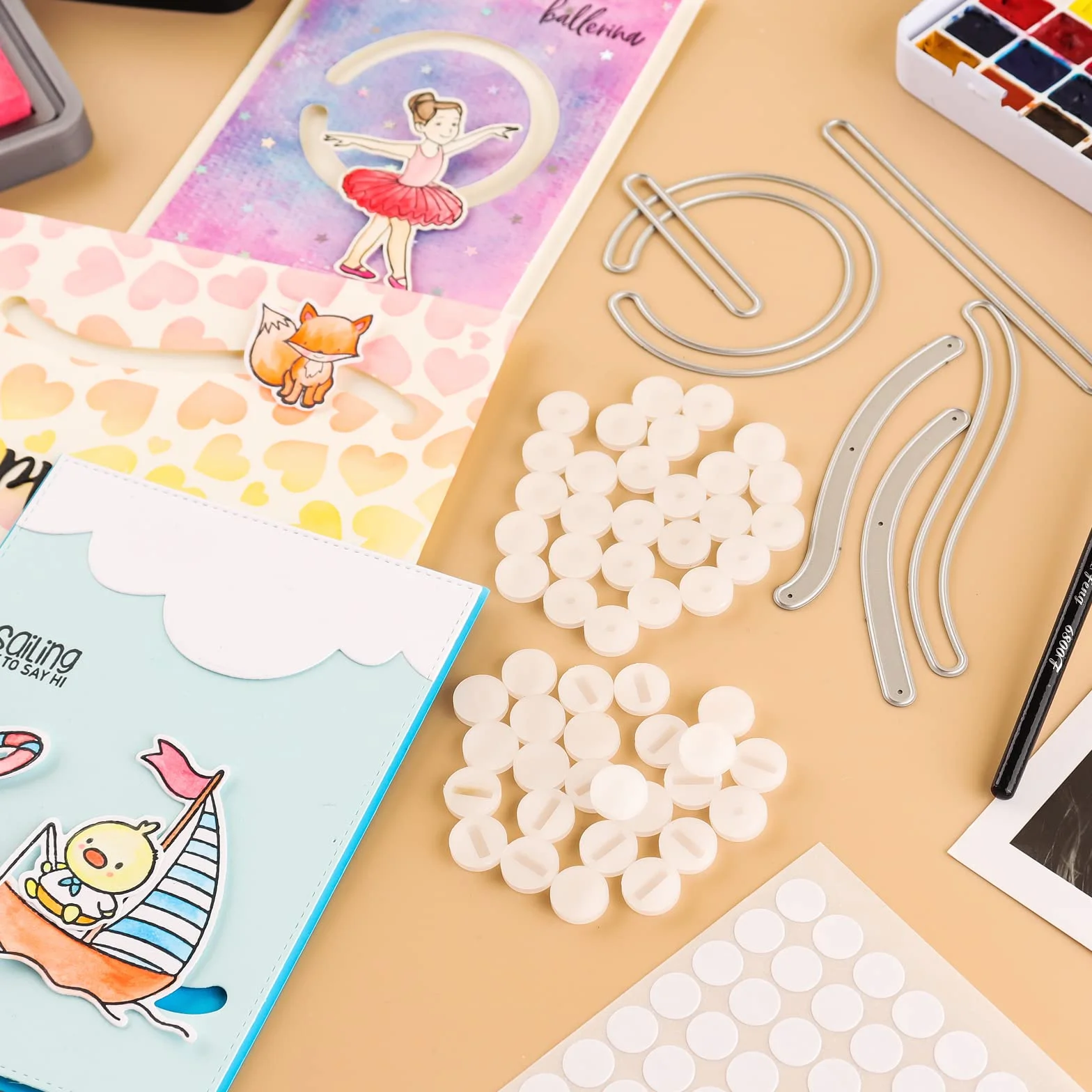 Briartw 40 pz alianti per slider carte rotanti e scorrevoli strumenti fai da te Scrapbooking goffratura biglietti con 100 puntini adesivi a doppio lato