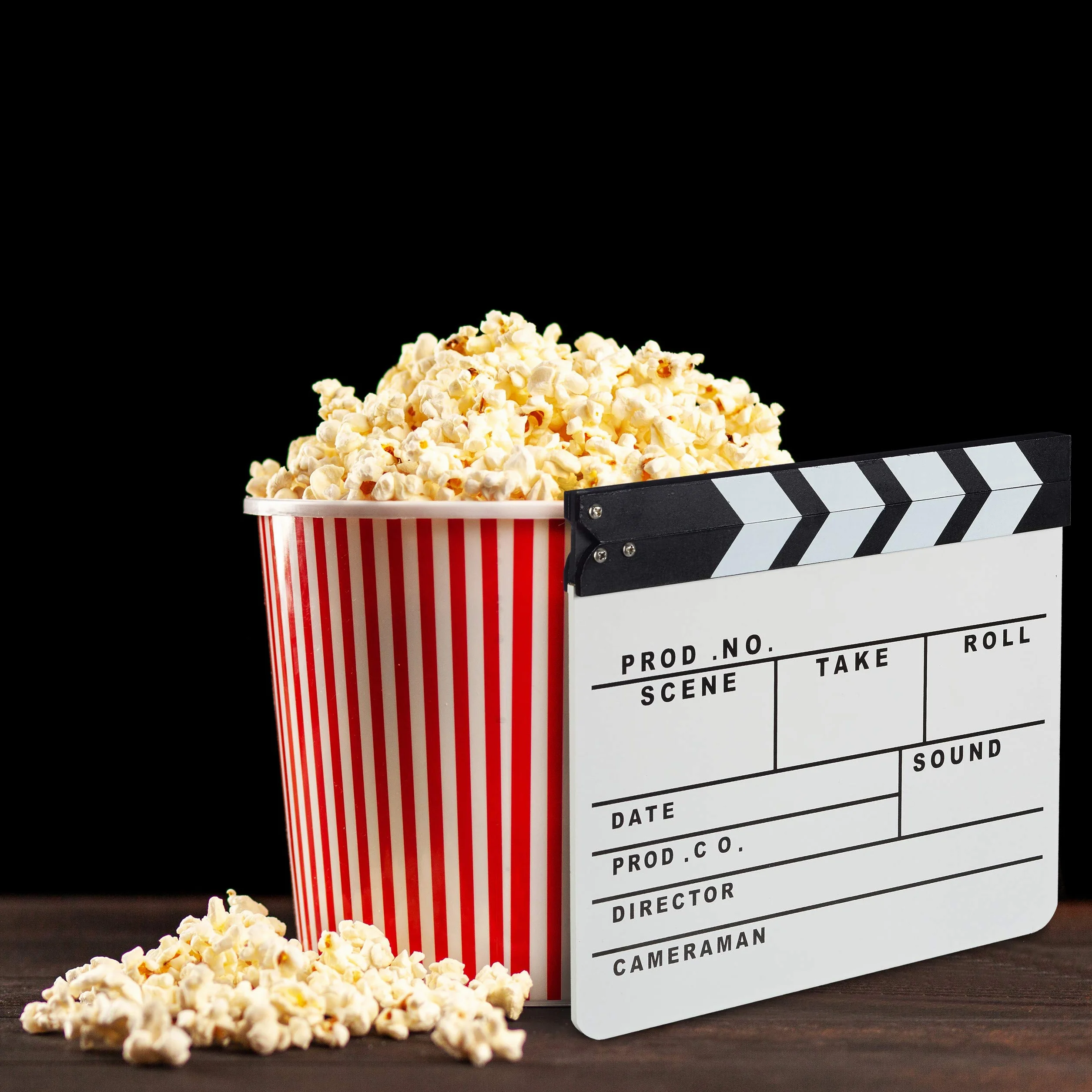 Relaxdays Ciak Professionale in Legno, Accessori Regista Feste a Tema Film, Clapperboard Scrivibile, HxL 26x30cm, Bianco