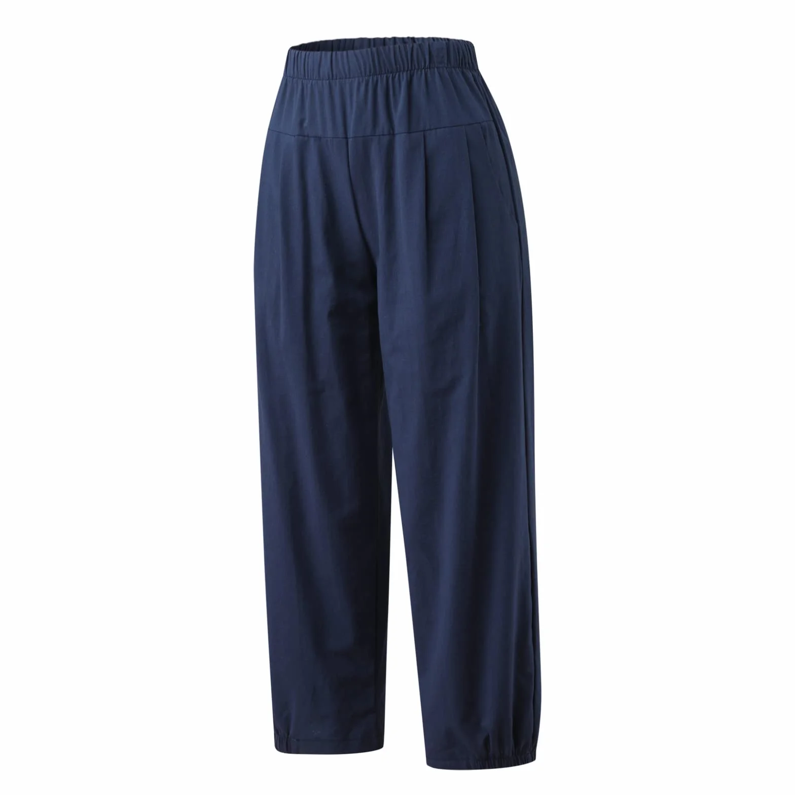 Pantaloni Pinocchietto Donna Estivi Pantaloni Lunghi Elastici in Lino di Cotone Tinta Unita Moda Donna Pantaloni da Spiaggia per Il Tempo Libero Pantaloni Corti Pantaloni 2024