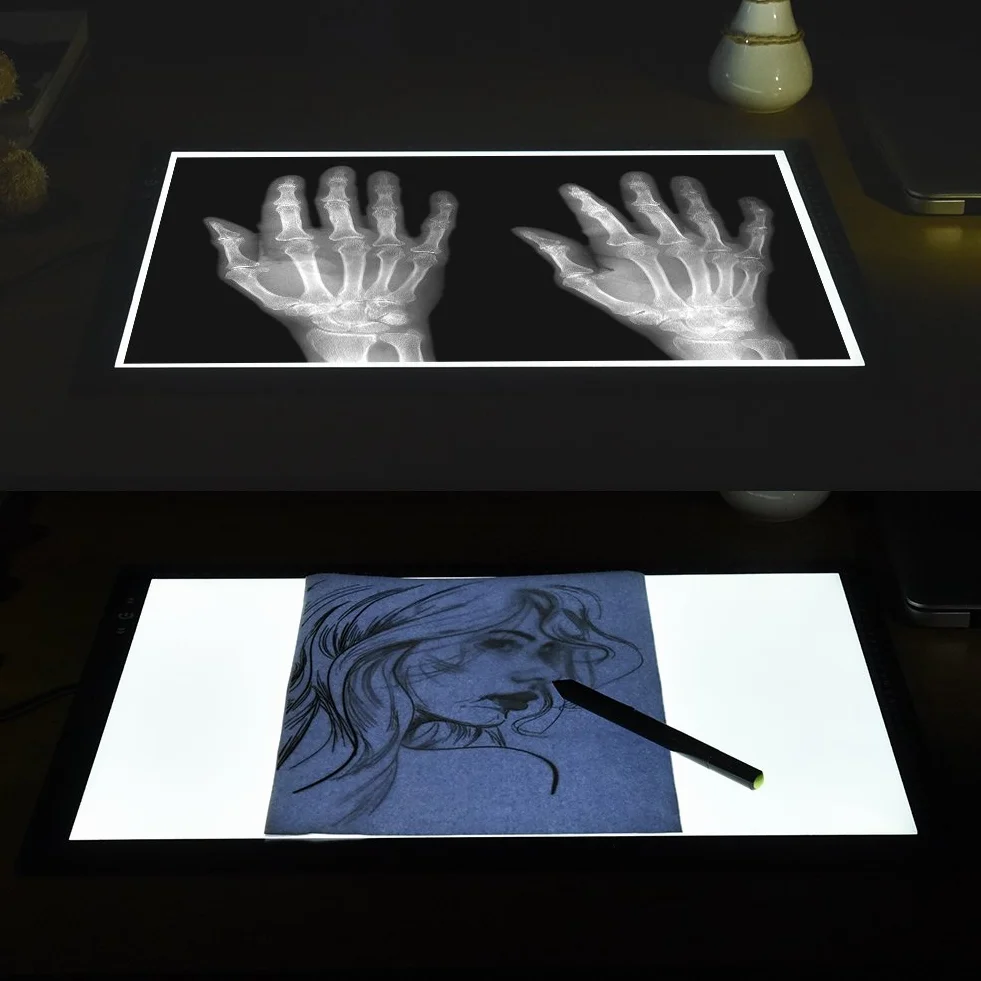 HSK A3 LED Artist Tracing Light Box, Adjustable High Brightness Light Pad for Tattoo Drawing Sketching Animation Diamond Painting
