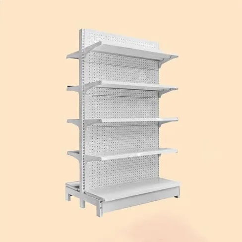 Scaffale a gondola per vendita al dettaglio, espositore versatile per supermercati, negozi di alimentari, negozi di liquori e uffici, robusti ripiani bianchi (90 x 80 x 135 cm) per una visibilità