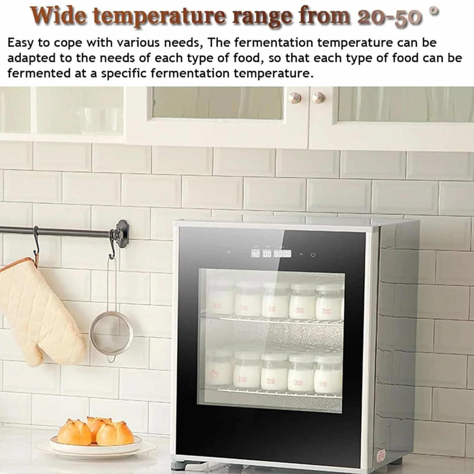 PixCy Lievitatore Elettrico 40 Litri,Cella Fermentazione Multiuso,Cella Lievitazione Elettrica Pane con Temperatura/umidità Regolabili,per Pane,Pizza,Lievito Madre,Yogurt,Natto
