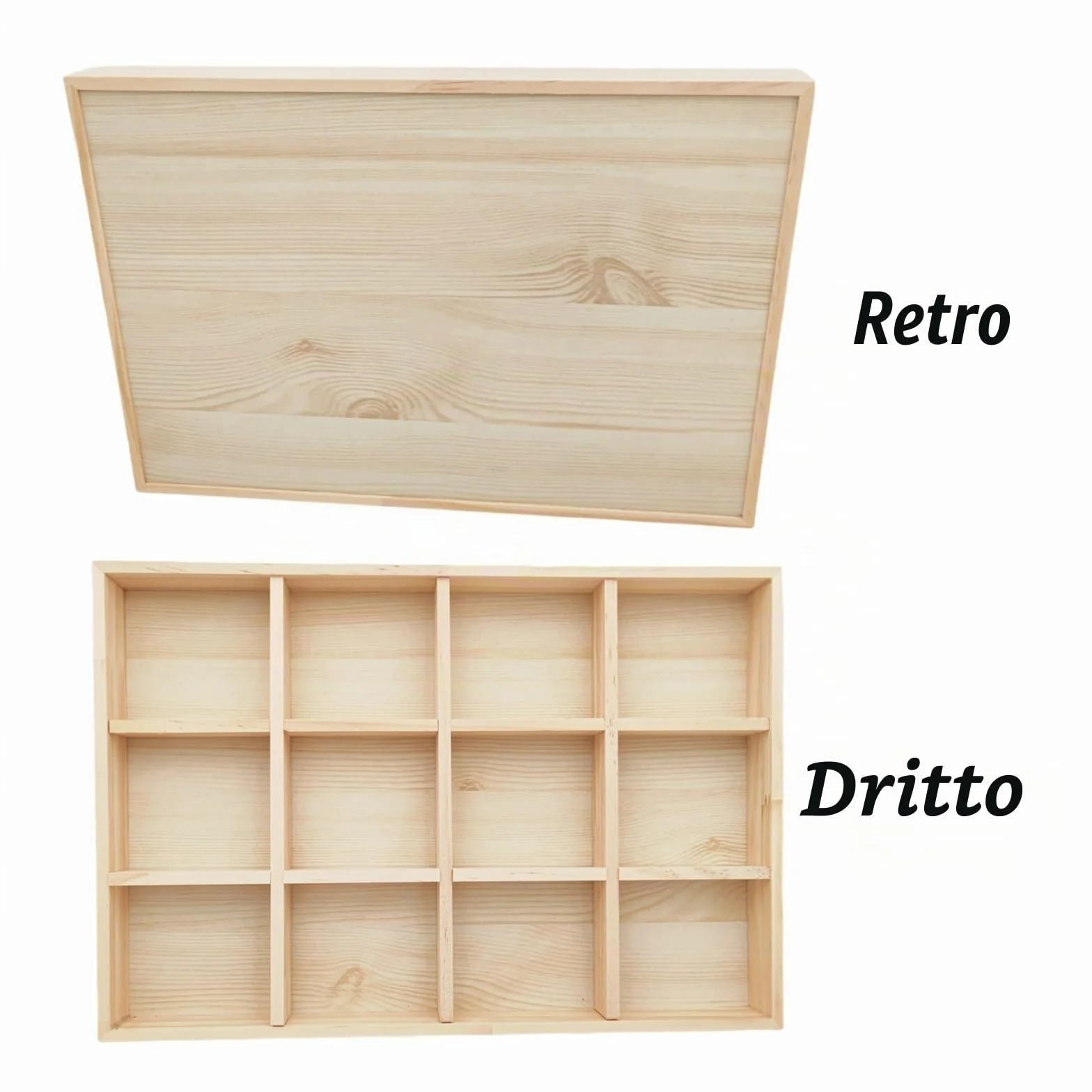 Anktily Scatola divisoria in legno grezzo 12 scomparti organizer per calzini biancheria intima vassoio in legno per gioielli