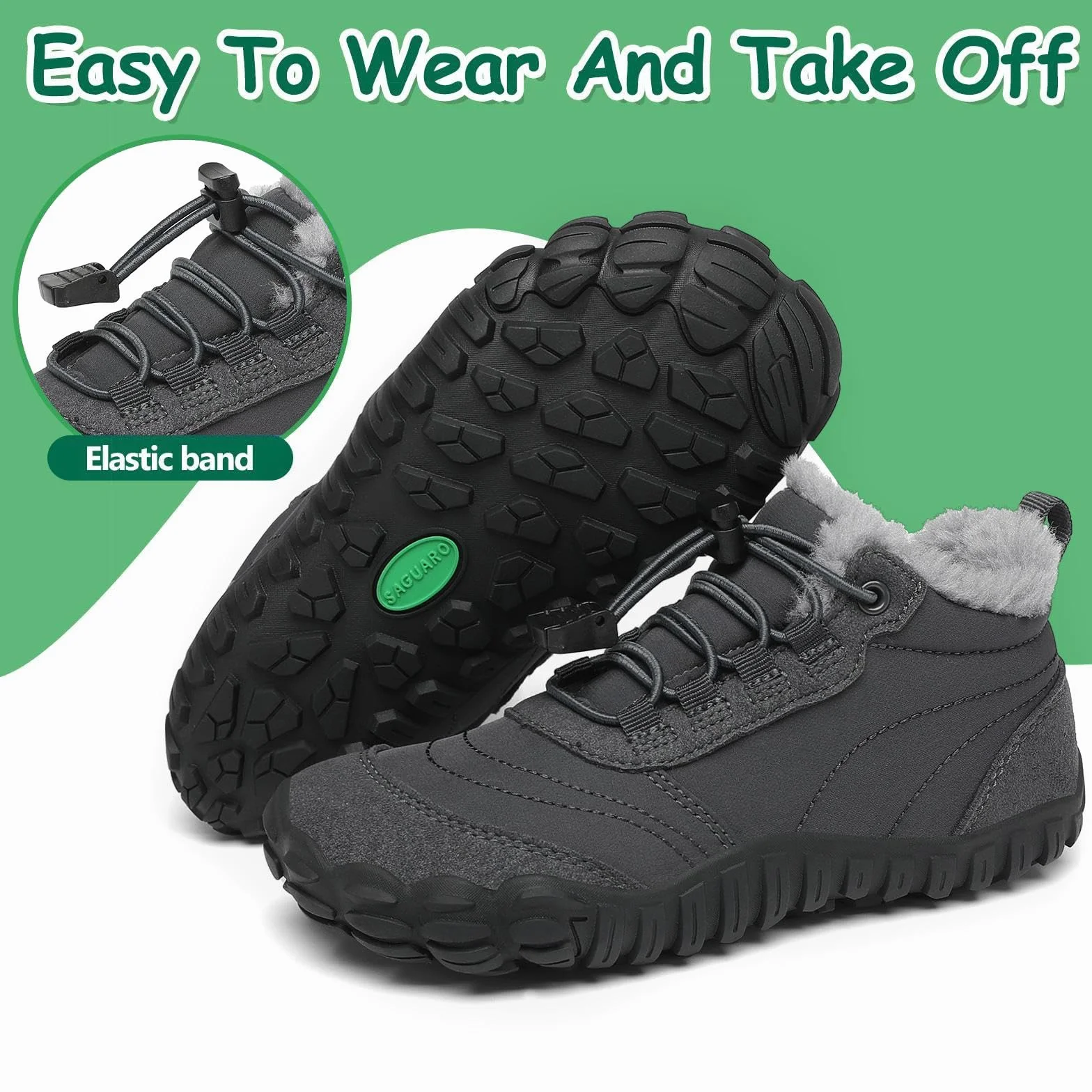 Bambini Barefoot Scarpe Invernali Doposci Antiscivolo Impermeabili GR.26-36