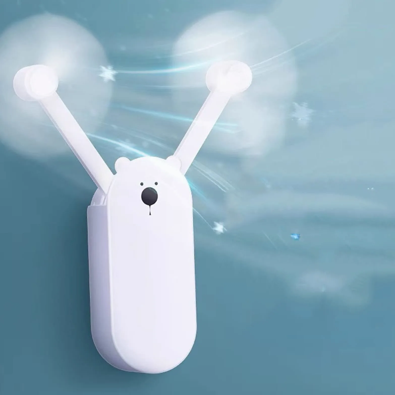 Doppio ventilatore portatile ricaricabile – Ventilatore USB portatile pieghevole per viaggi, attività all'aperto, uso personale – Design compatto e leggero per comodità
