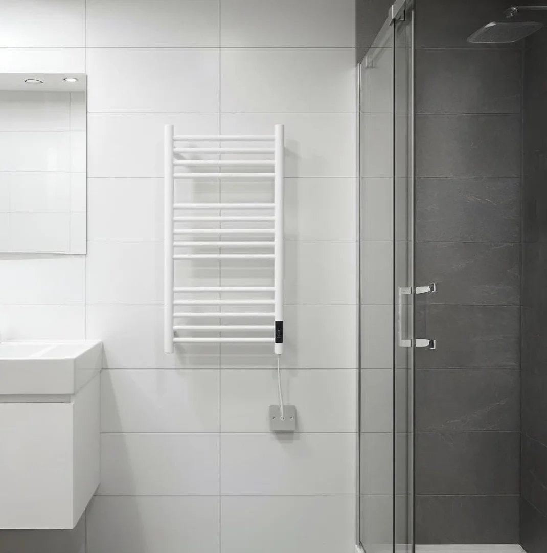Manissa Scaldasalviette Elettrico Bagno Acciaio Inox 400x720mm Bianco - Riscaldamento Rapido Design Moderno Anticorrosione - Termoarredo Elettrico