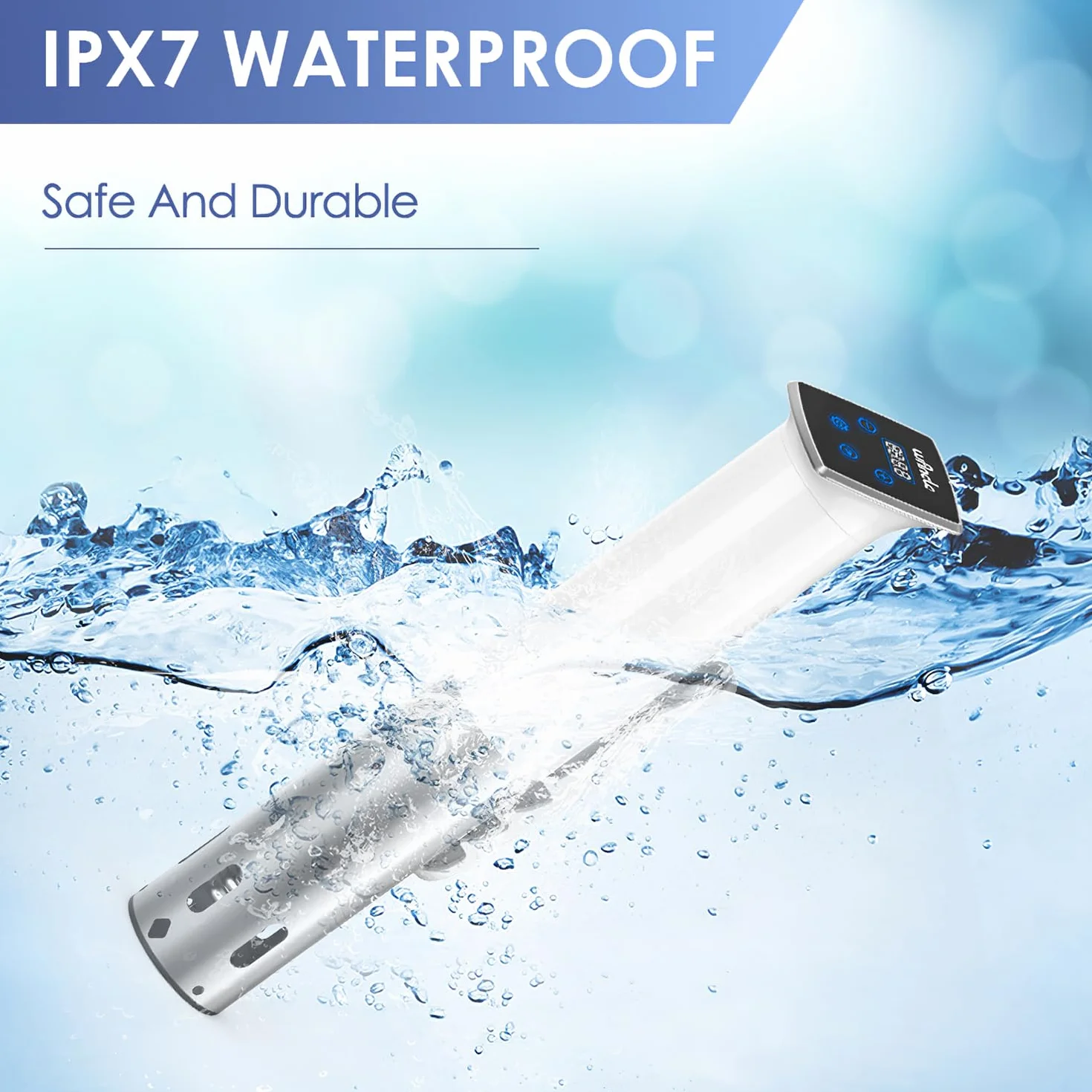 Wancle Sous Vide Roner 1100W Circolatore di Immersione IPX7 Impermeabile Controllo Temperatura ±0,1°C Bianco