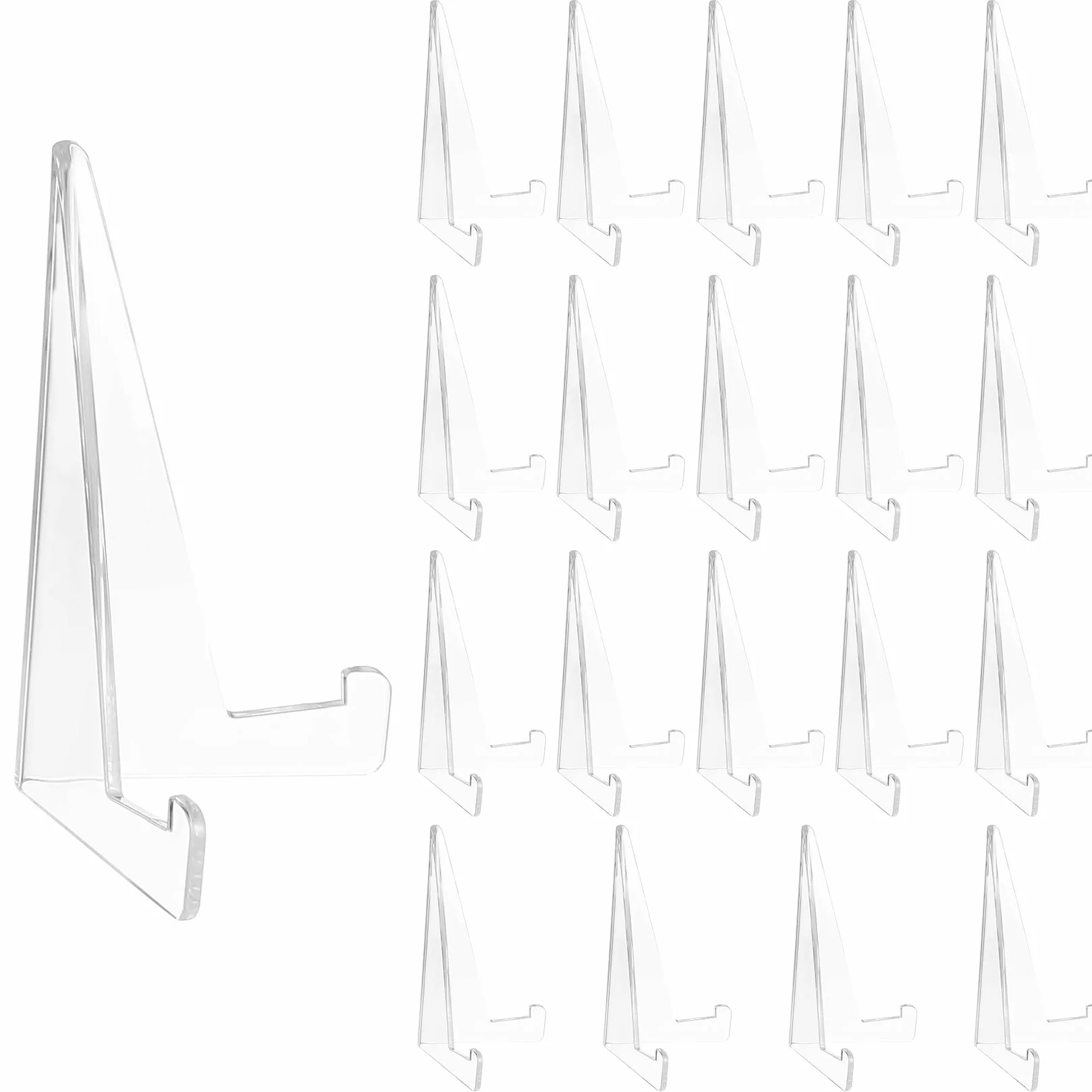 20 Pz Espositore in Acrilico, Espositori in Acrilico Trasparente per carte collezionabili, Mini portacarte a cavalletto, Supporto in acrilico per carte espositive, Medaglie, Foto