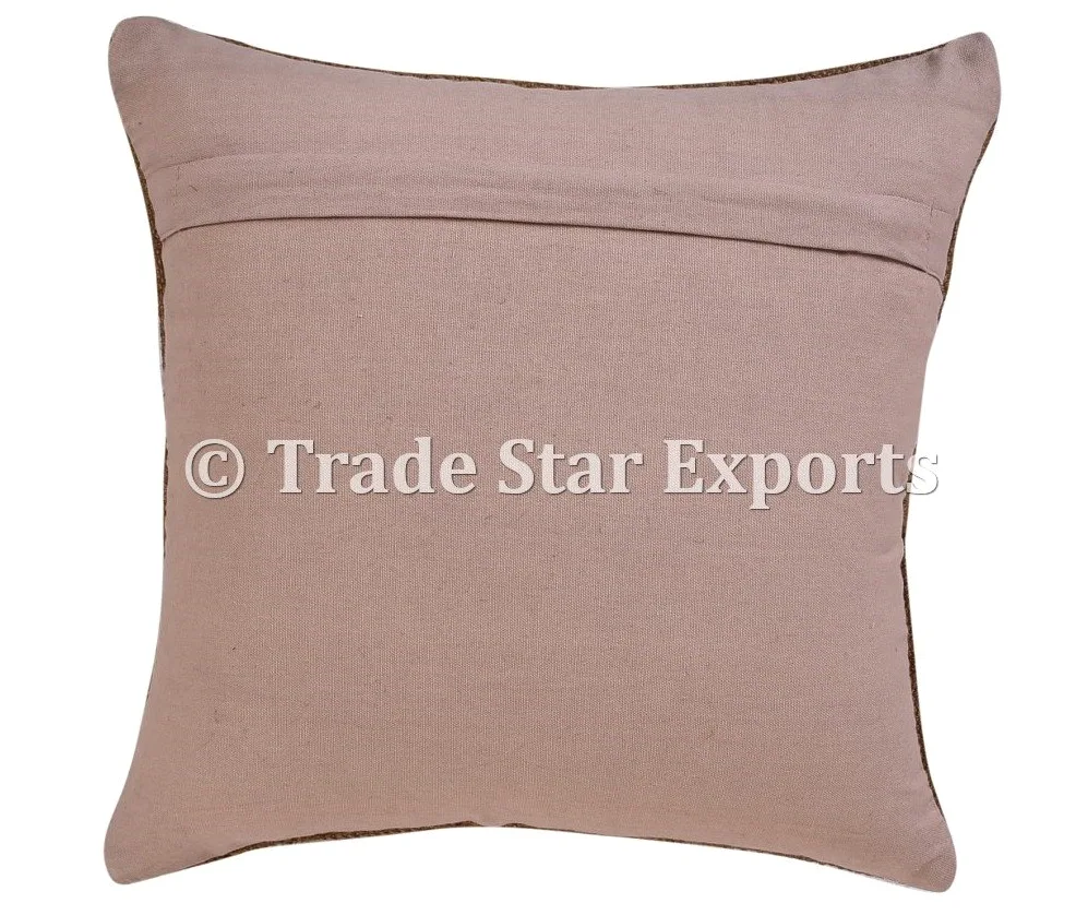 Trade Star Exports Set di 5 Indiano Kilim Cuscino, 18 x 18 Tappeto in Juta Tessuto a Mano, guanciale Quadrato Fatto a Mano, Cuscini Kelim Cuscino Decorativo Sham, Boho Cuscini