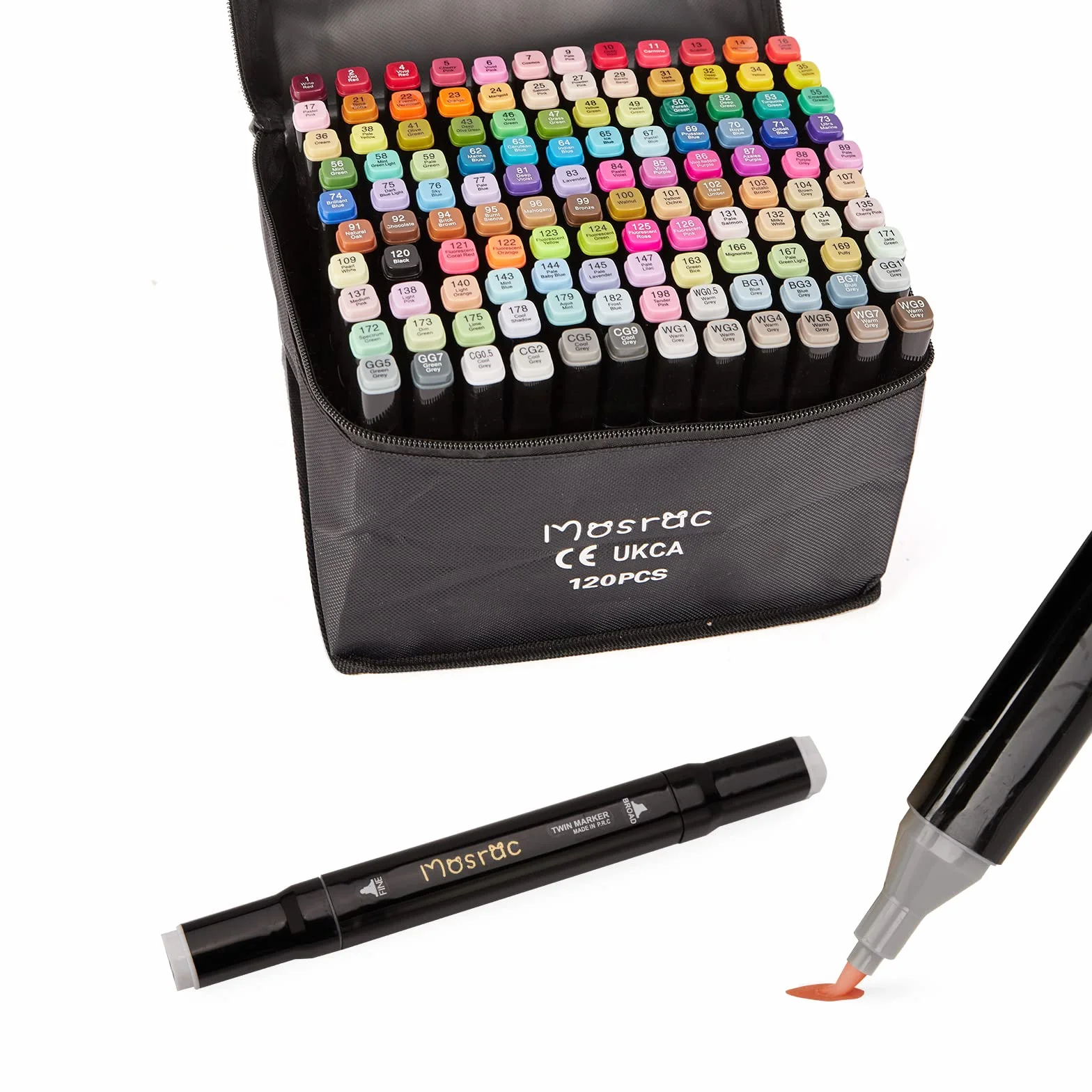 Pennarelli artistici 121 colori Dual Tips alcool Marker Punta Pennello indelebile professionale