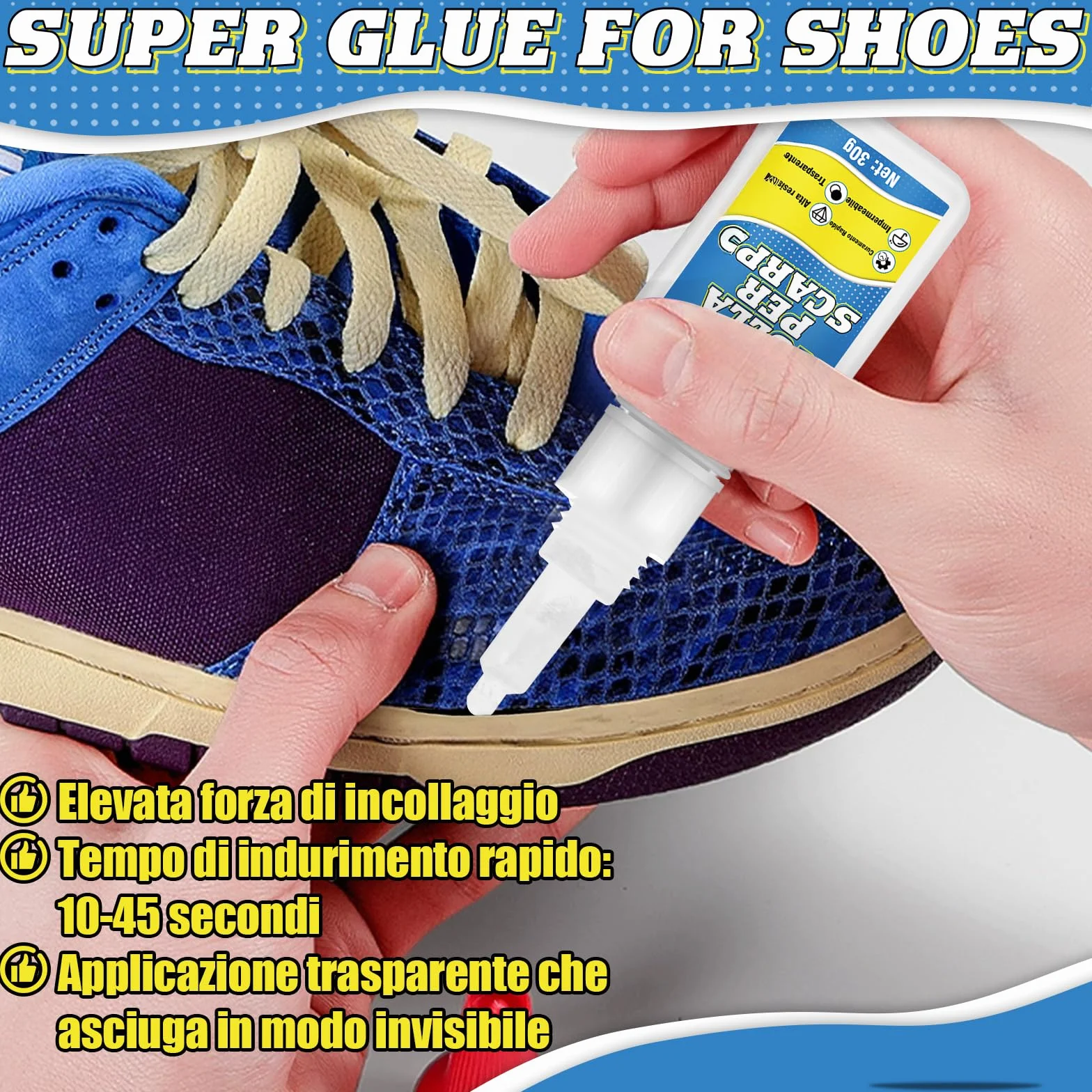 30 g Colla Antiessiccazione per Scarpe, Ginnastica, Pelle, Stivali, Sandali