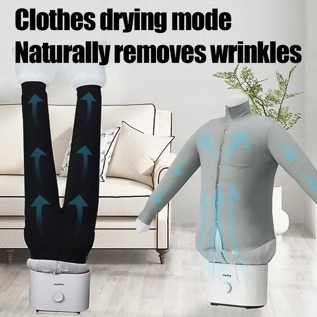 Scanovus Automatic Ironing Machine, Automatic Hot Air Dryer & Iron for Shirts & Pants, Hands-Free Inflatable Shirt Ironing, 8-12 Minutes Quick Ironed Dry (White)