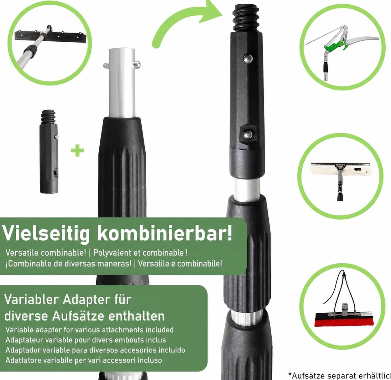 Bastone telescopico professionale Freeline Edizione, adatto a diversi accessori, 6 metri