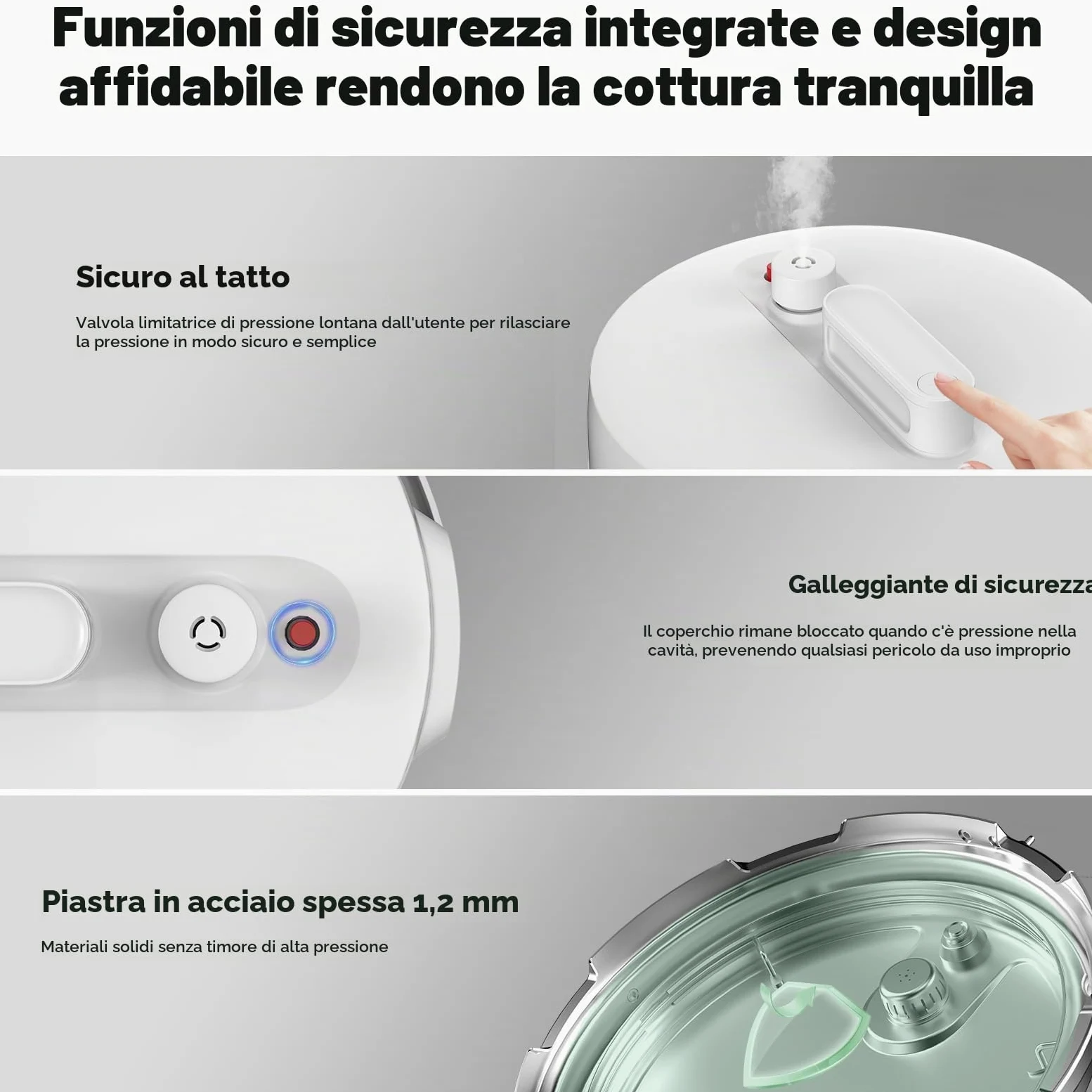 TOKIT Pressure Cooker - Pentola A Pressione Da 5 L, Con 14 Programmi Di Cottura, Per Yogurt, Con Rivestimento Antiaderente Mihome Smart Control