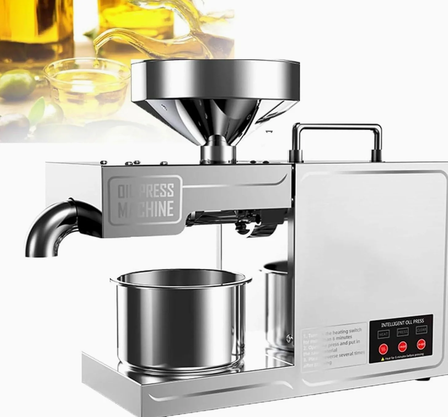 Frantoio per Olive da Casa Macchina per La Spremitura A,Freddo Pressa per Olio Commerciale per Uso Domestico, capacità Lavorazione 3~6kg,All'ora Adatto per Noci Noci Semi Lino Man