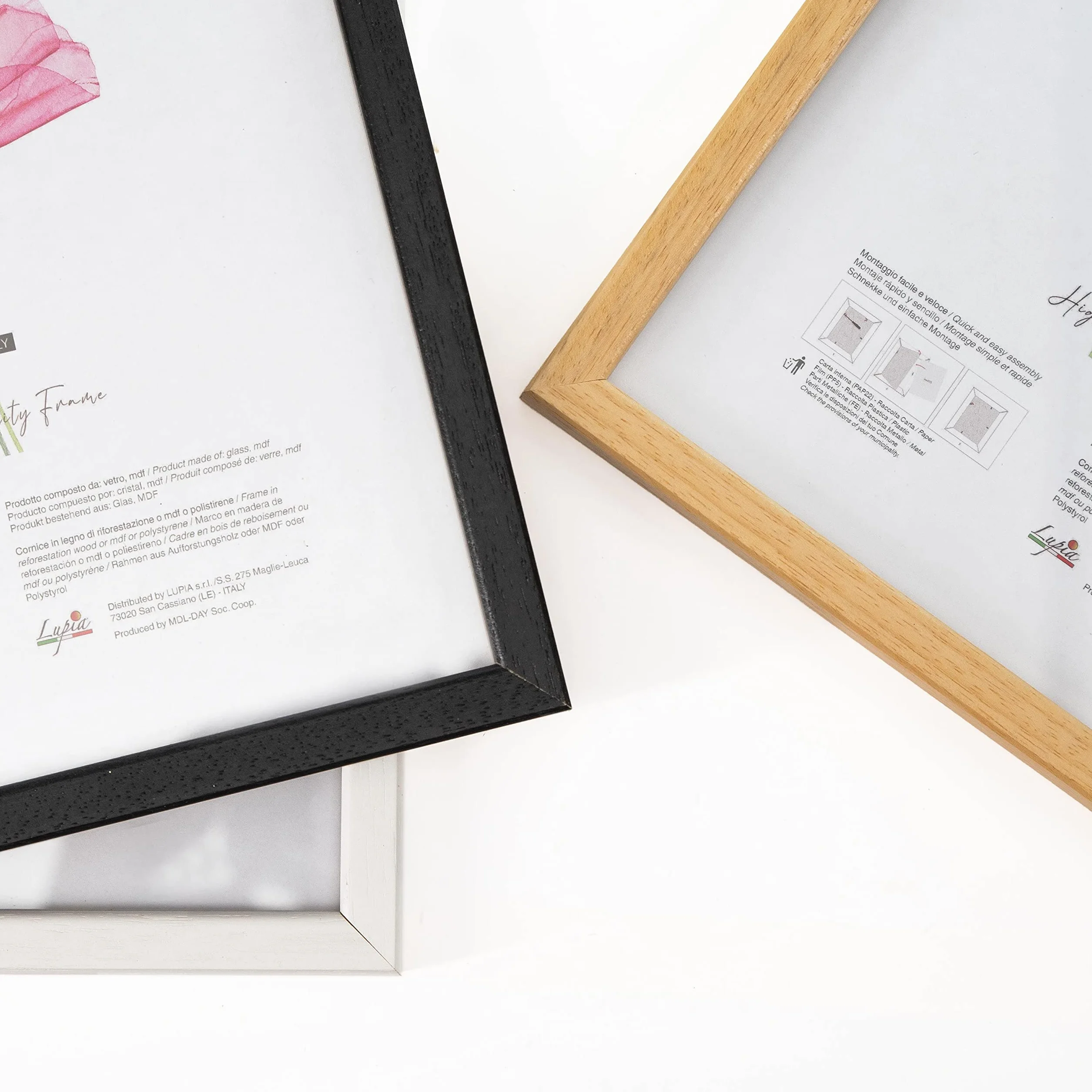 Cornice Portafoto da Parete in Legno Optical 60x80 cm Bianco Design Moderno Produzione Italiana