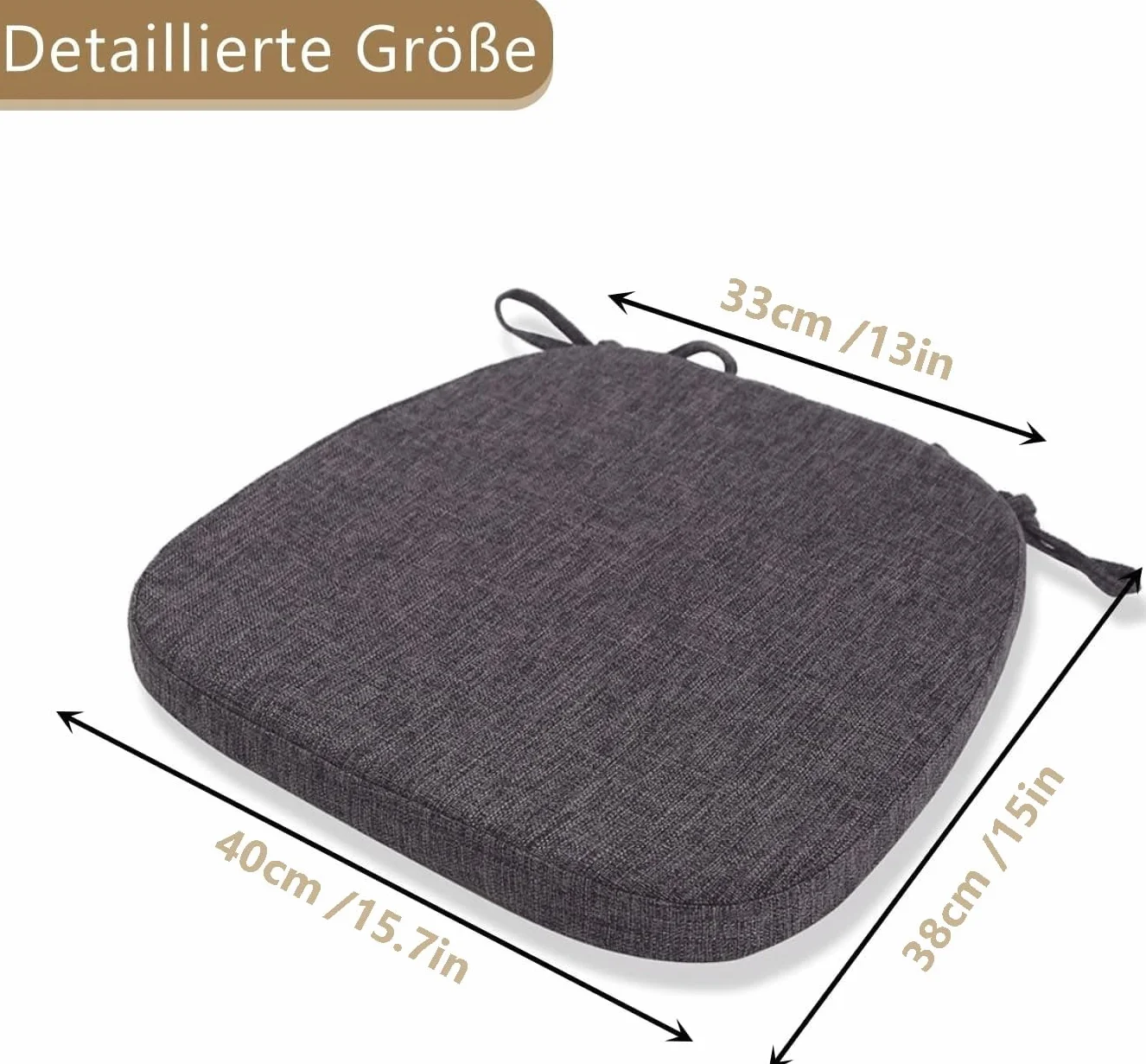 Cuscini per Sedie Cucina Memory Foam Antiscivolo 40x38x5cm 4 Pezzi