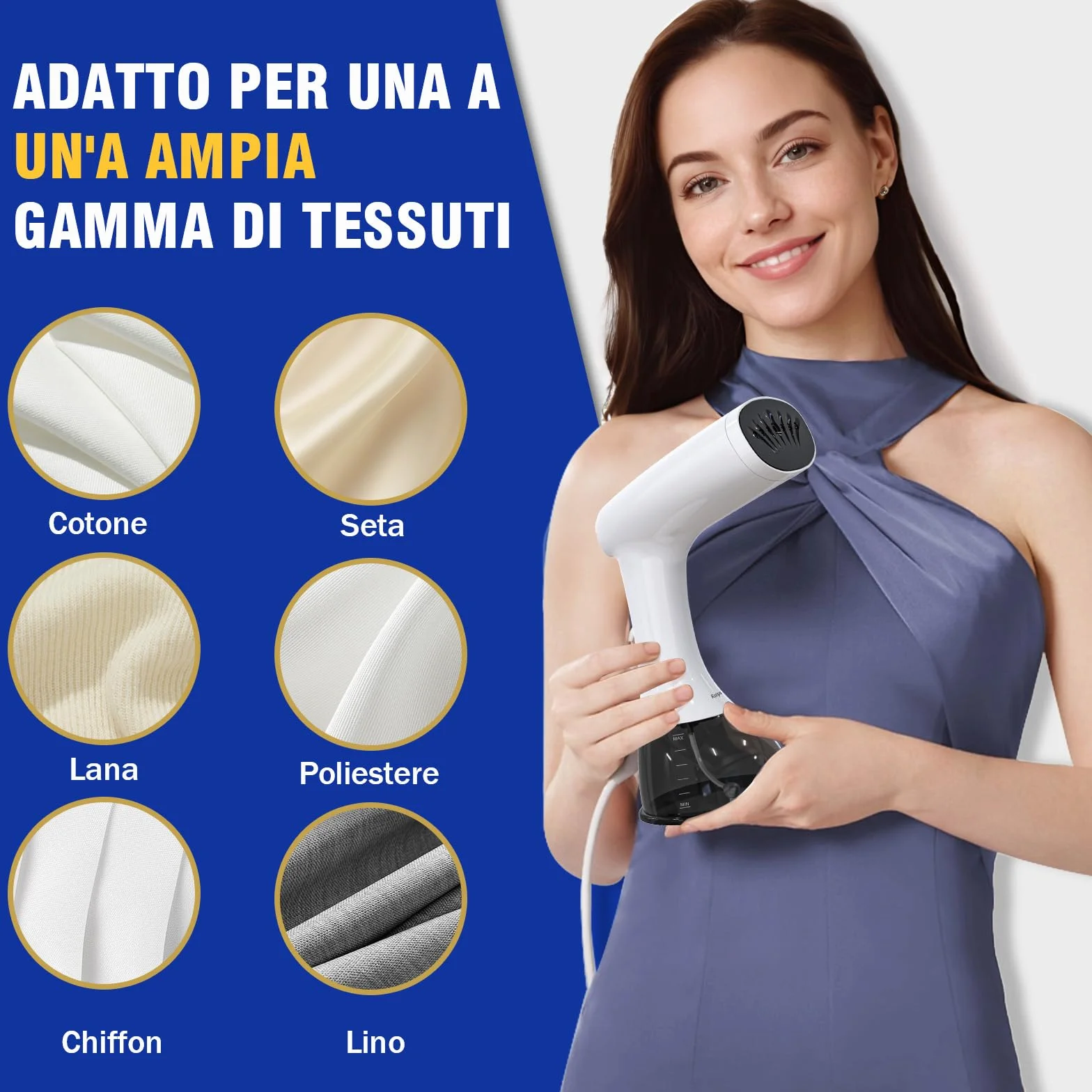 Rolipo Ferro Stiratore Verticale per Abiti, Stiratore a Vapore Portatile da 30g/min, Serbatoio da 400ml, Piastra di Terza Generazione, per Casa, Ufficio e Viaggio