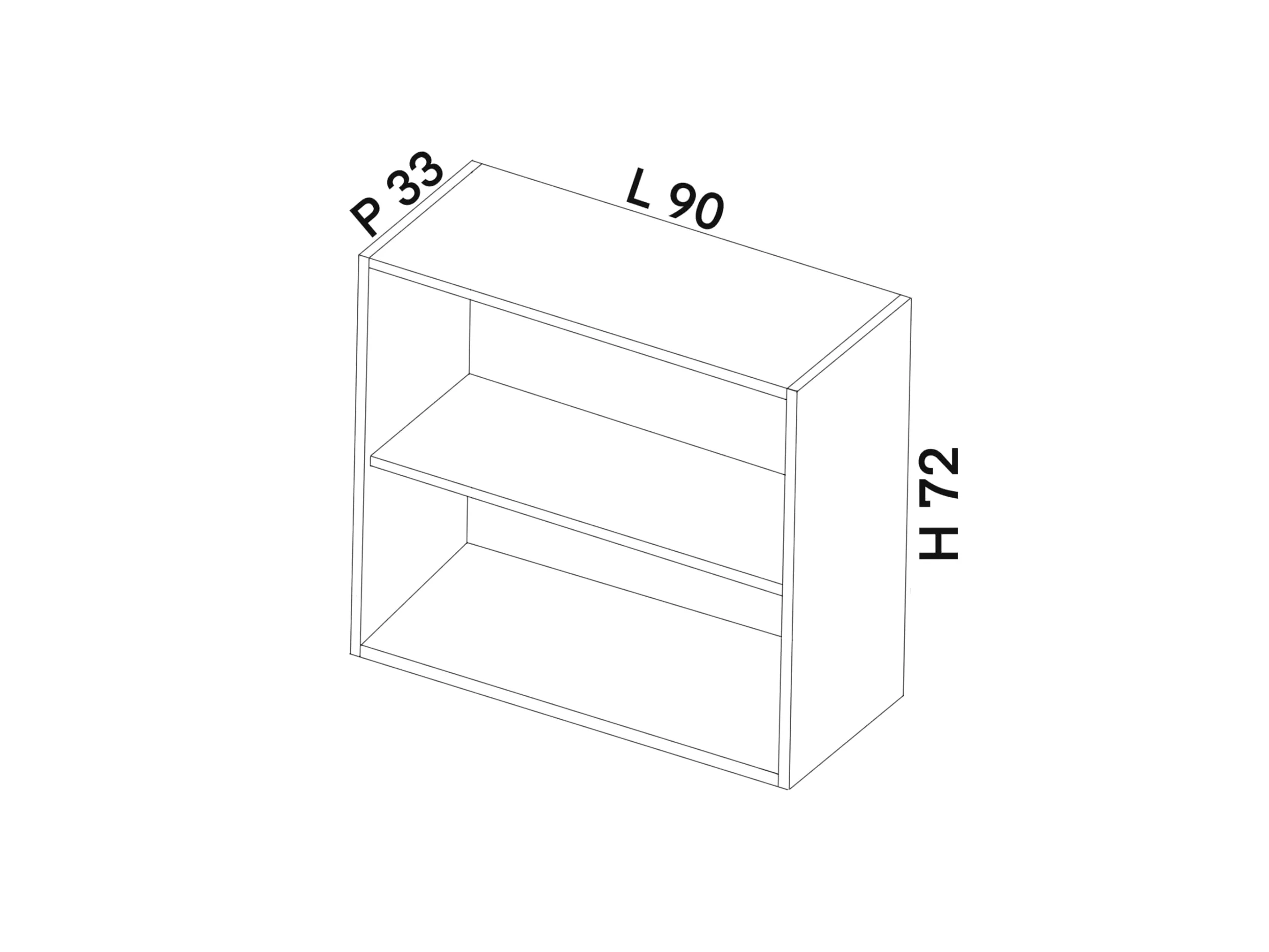 CALANDRELLI - Pensile Cucina in Legno Nobilitato Wengè, Mobile Alto con 2 Ante, Pensile Componibile Moderno Made in Italy (Altezza 72XLarghezza 90XProfondità 33 centimetri)